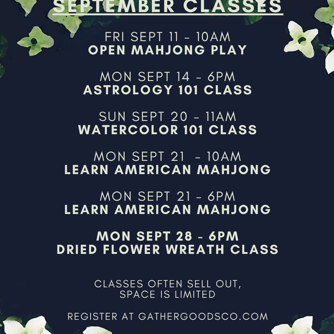 September Classes at Gather Goods Co