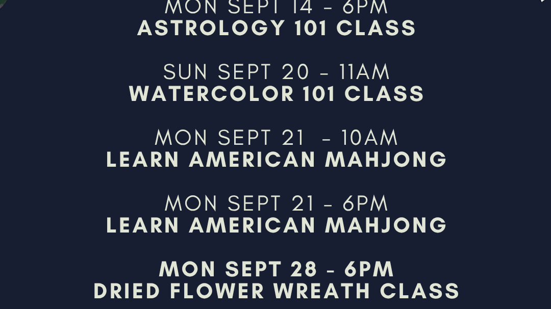 September Classes at Gather Goods Co