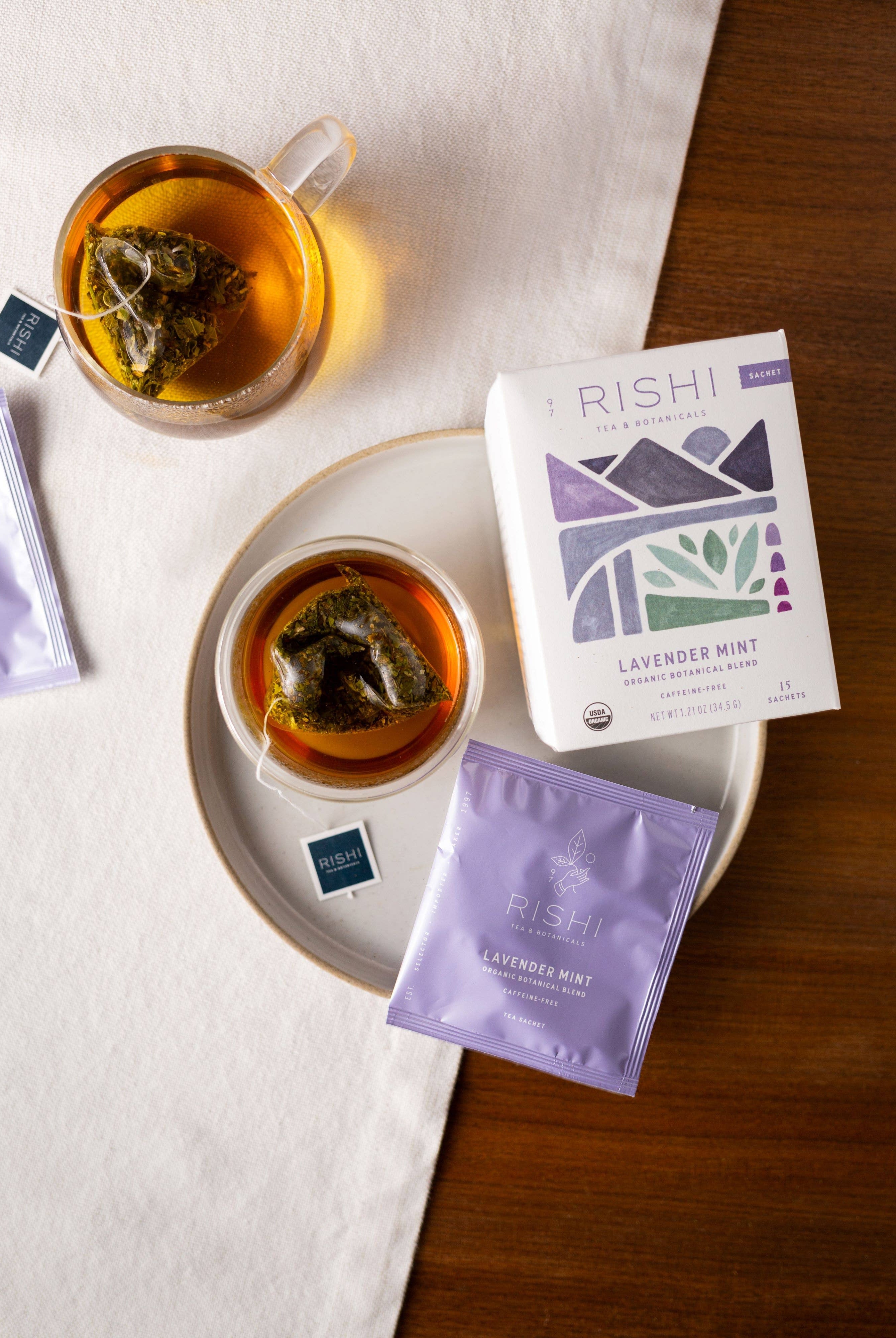 Lavender Mint Organic Herbal Tea Sachets - Gather Goods Co.
