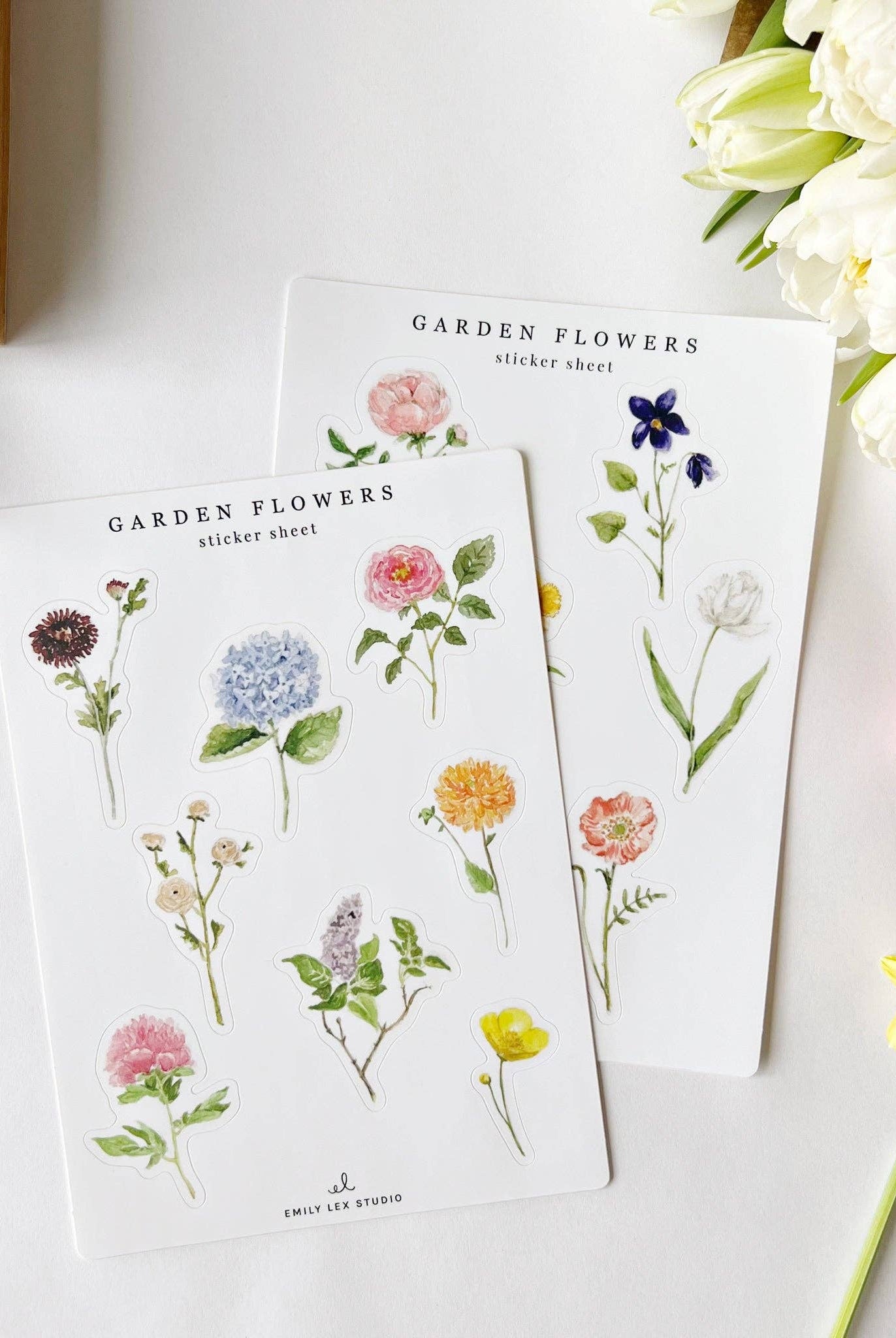 Garden flowers sticker sheets - Gather Goods Co.