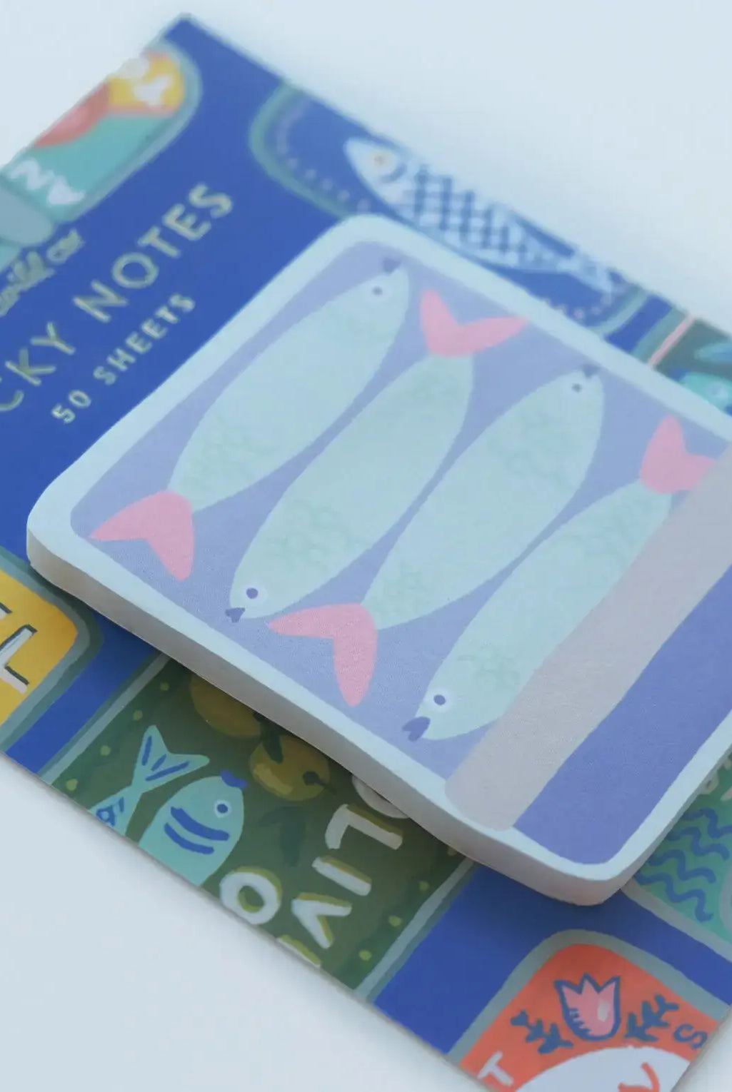 Tinned Fish Die-Cut Sticky Notepad - Gather Goods Co.