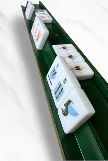 Mahjong Racks & Pushers (Set of 4), Dark Green - Gather Goods Co.