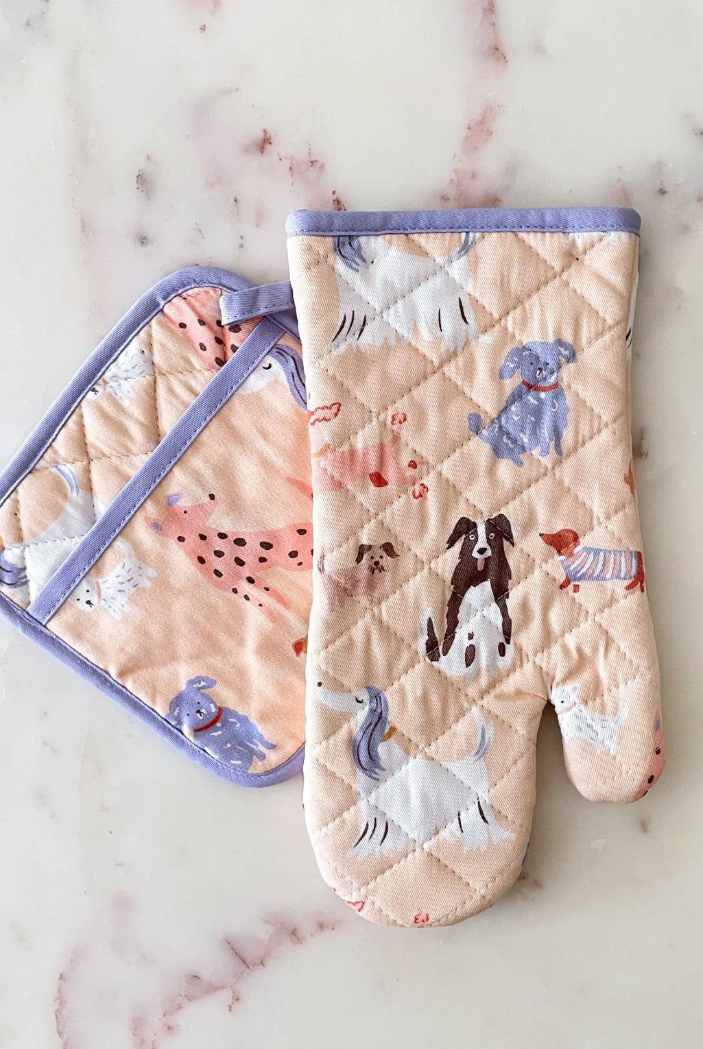 Cotton Oven Mitt + Pot Holder Set | Dogs - Gather Goods Co.