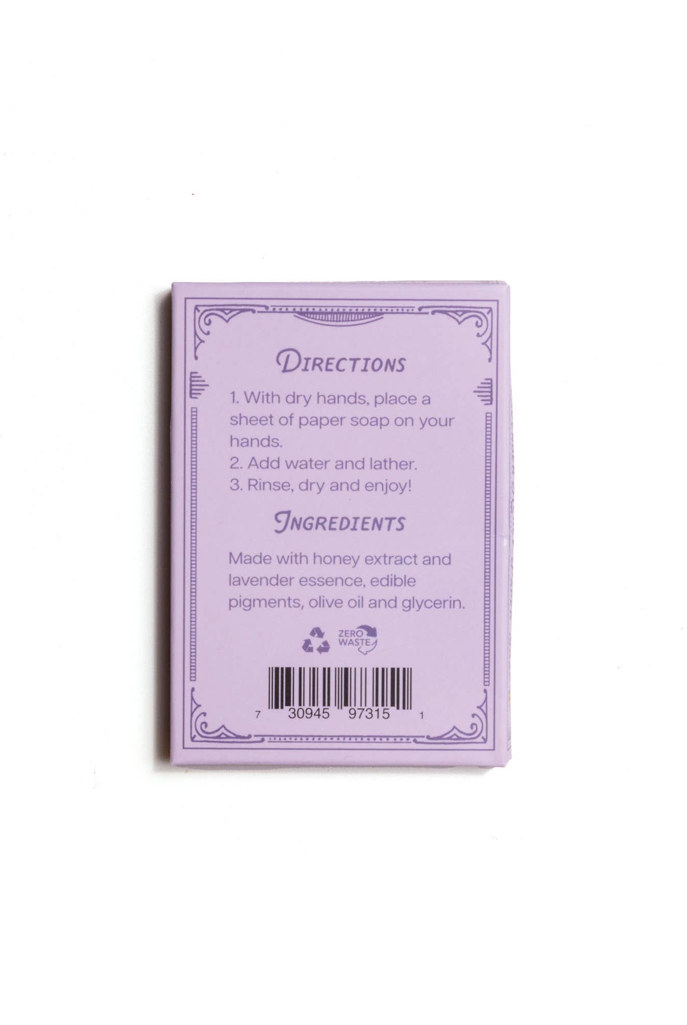 Paper Soap – Lavender Honey Scent, Travel Size, 50 Sheets - Gather Goods Co.