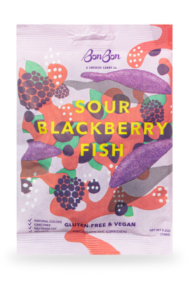 Sour Blackberry Swedish Fish Vegan & Gluten Free Candy - Gather Goods Co.