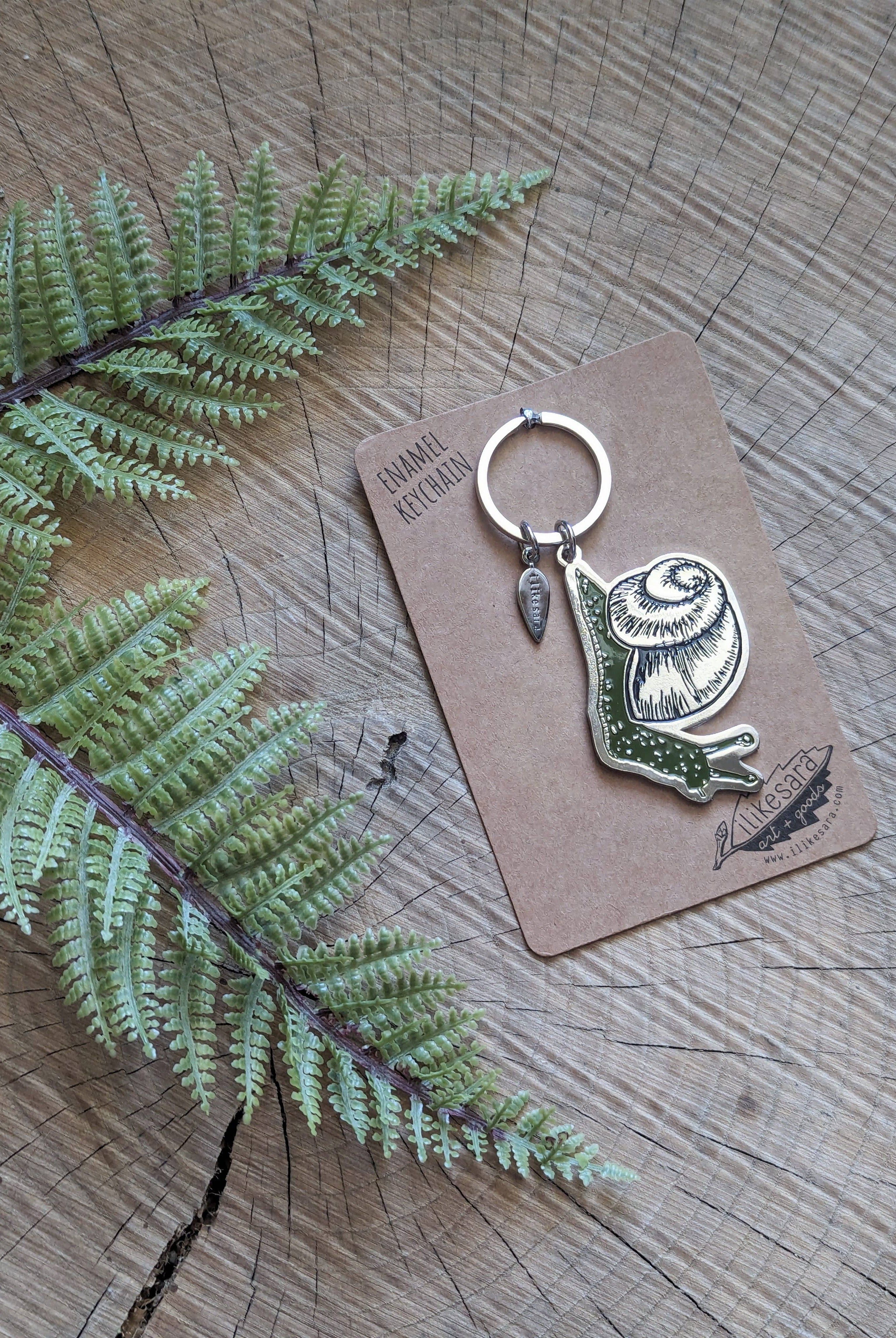 Snail Keychain, Purse Charm, Metal enamel - Gather Goods Co.