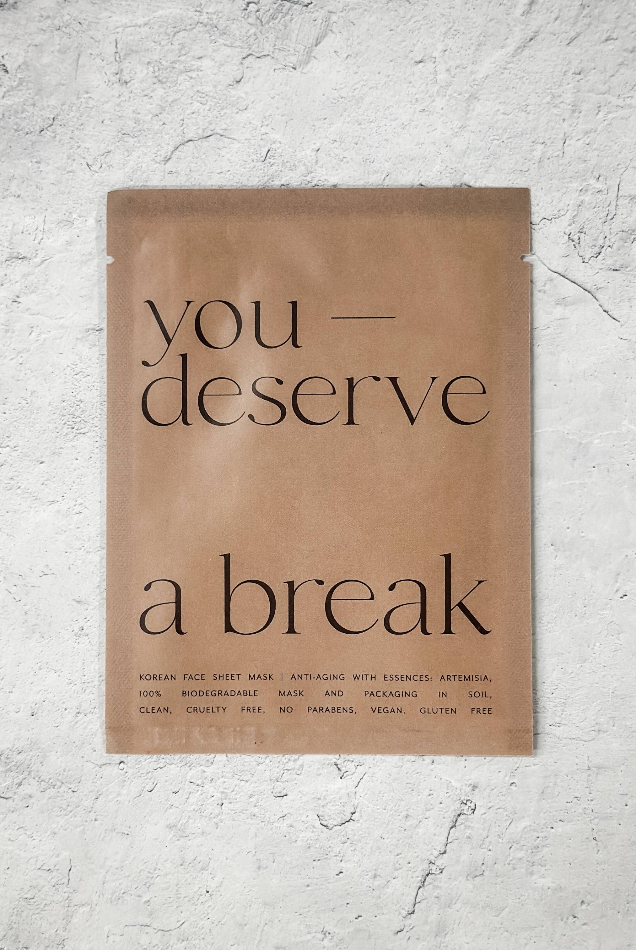 Korean Sheet Mask - You Deserve a Break - Gather Goods Co.