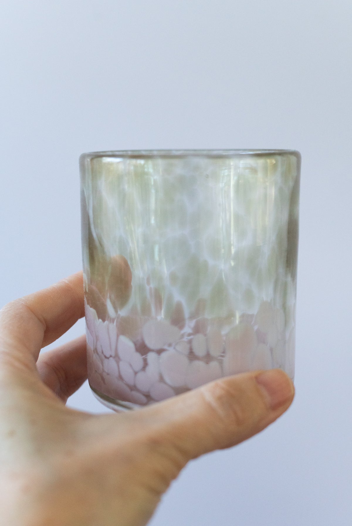 White Frosted Spotted Drinking Glass - Gather Goods Co.