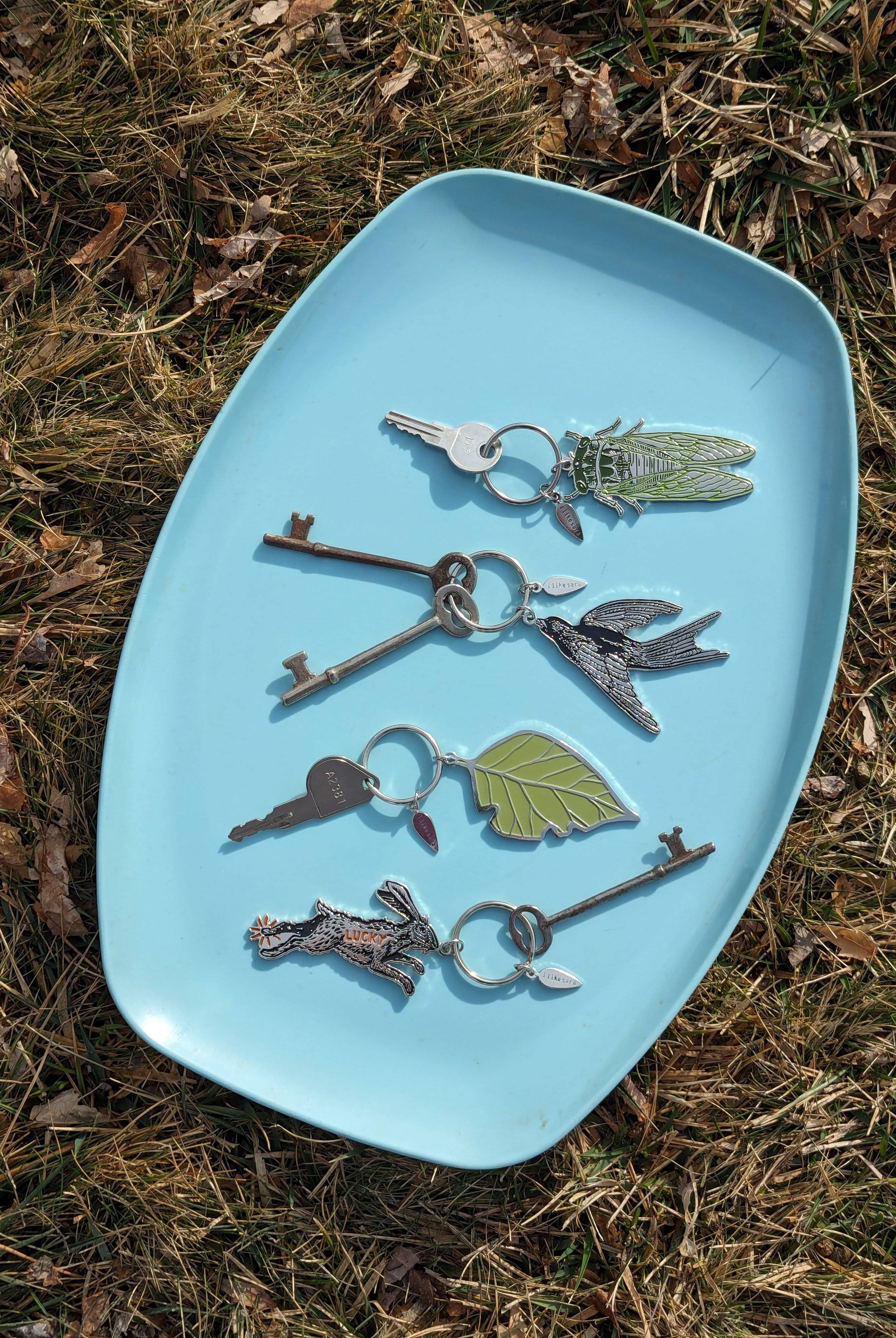 Bird Keychain, Purse Charm, Metal enamel - Gather Goods Co.