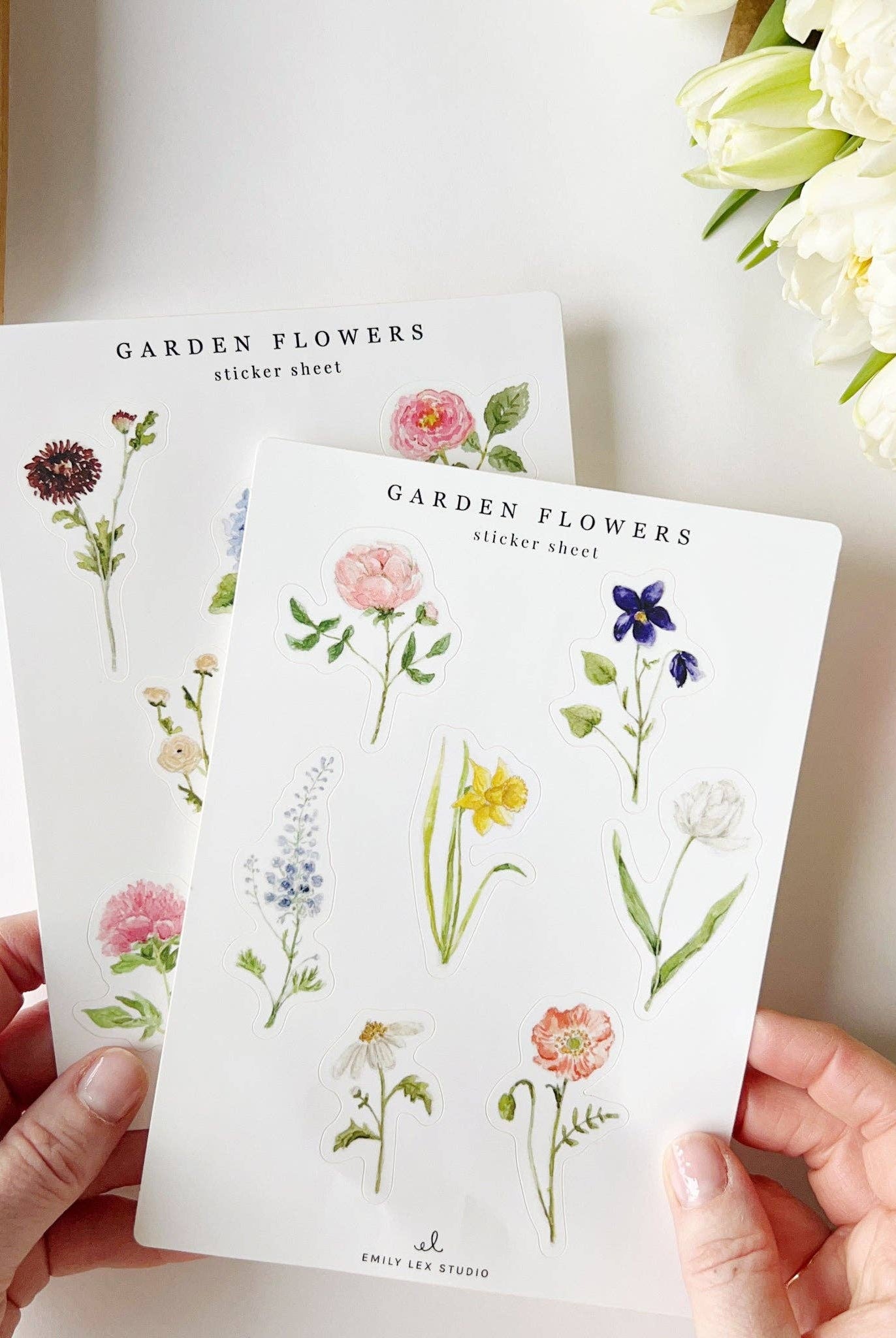 Garden flowers sticker sheets - Gather Goods Co.
