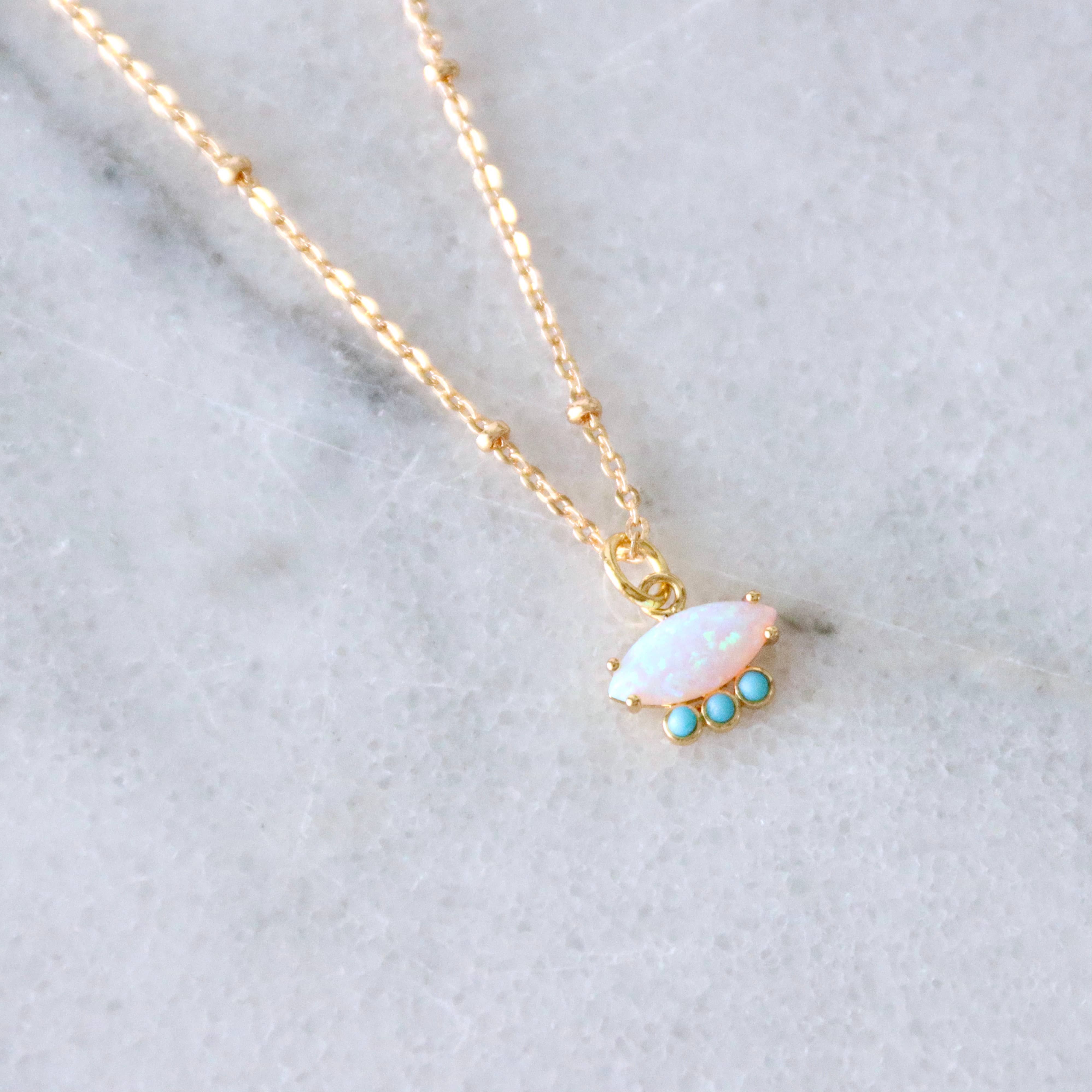 Opal and Turquoise Necklace - Gather Goods Co.