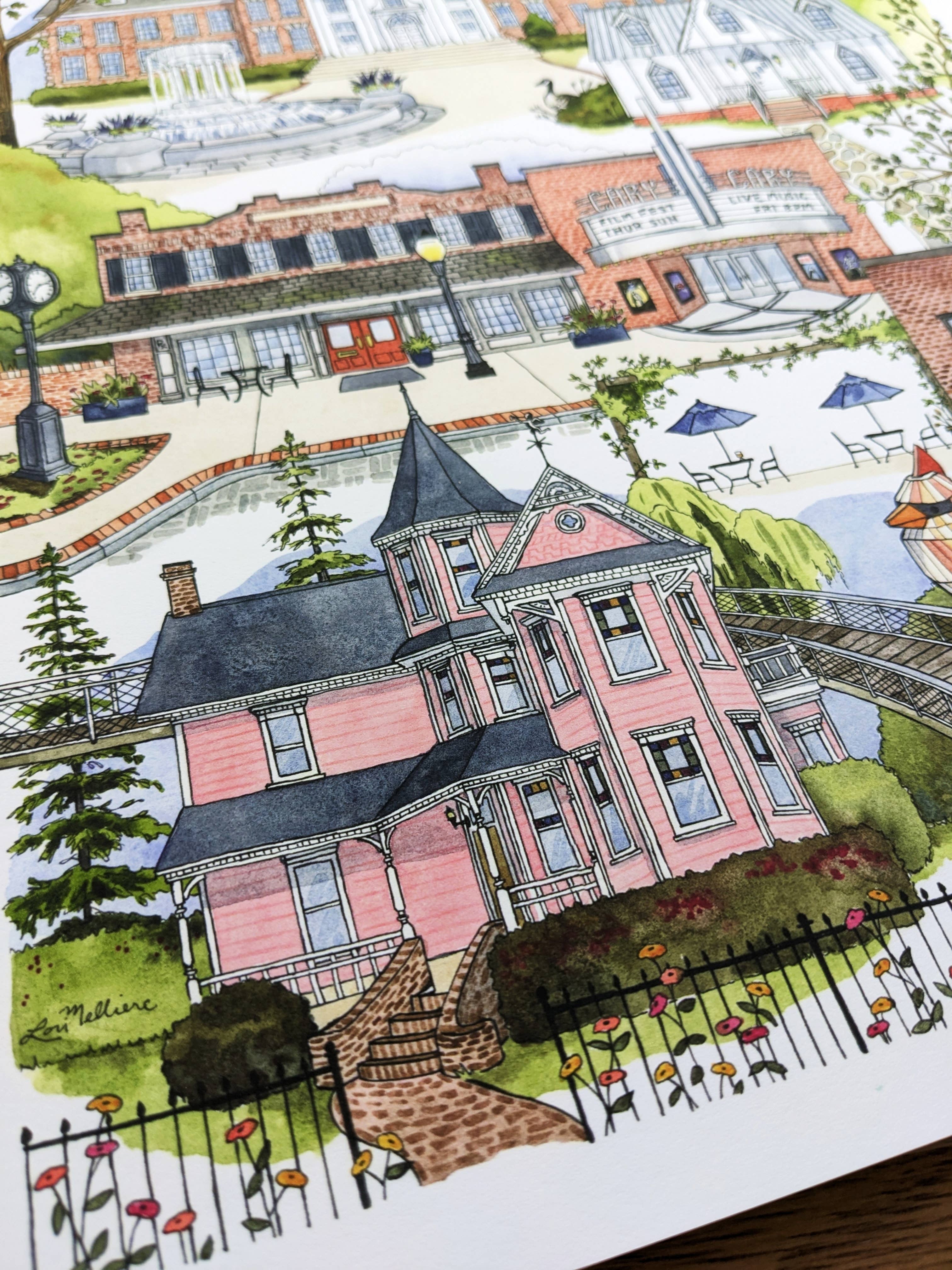 Cary, North Carolina Watercolor Art Print – A Keepsake Souvenir for Local North Carolina Lovers - Gather Goods Co.