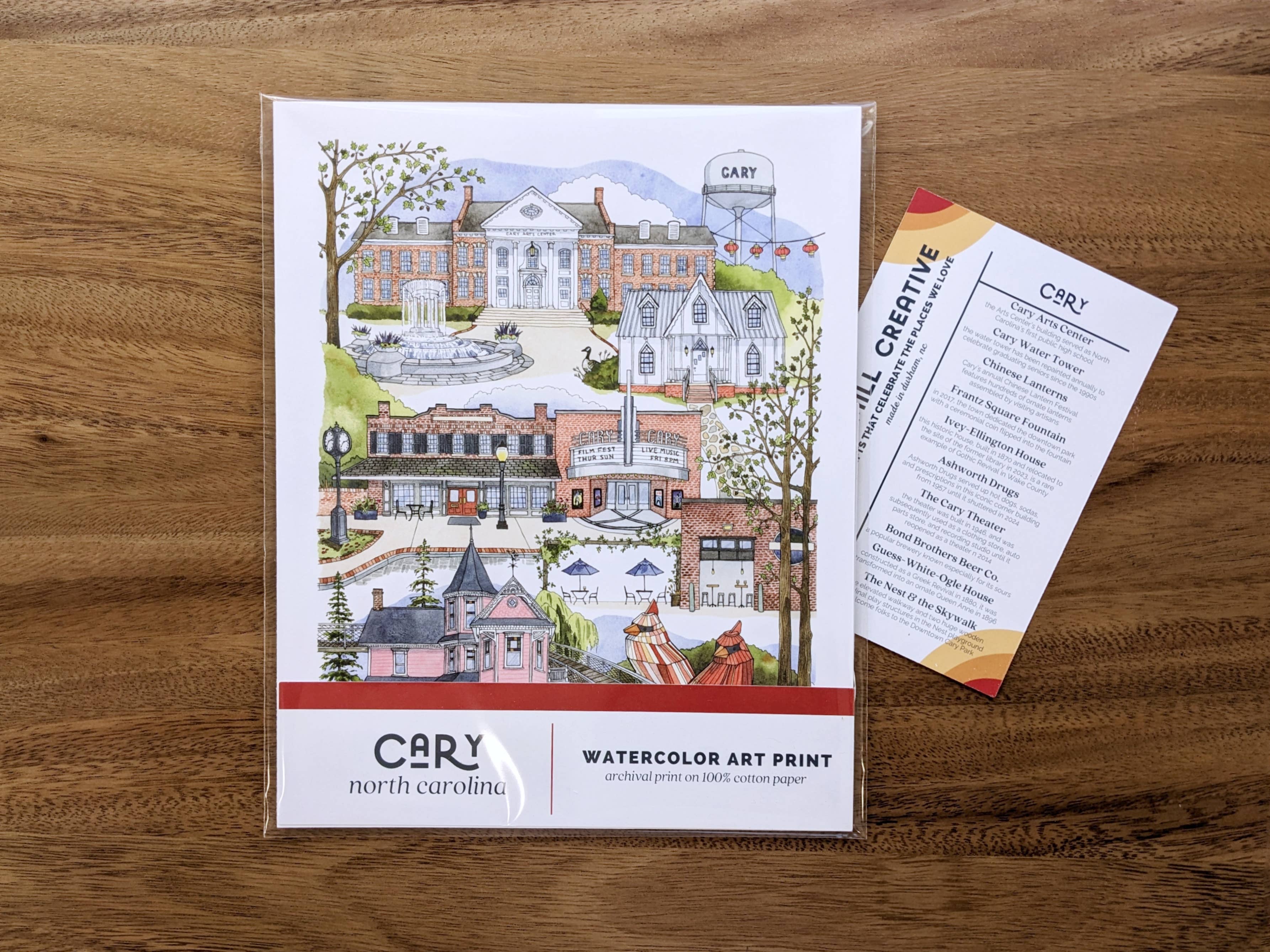 Cary, North Carolina Watercolor Art Print – A Keepsake Souvenir for Local North Carolina Lovers - Gather Goods Co.