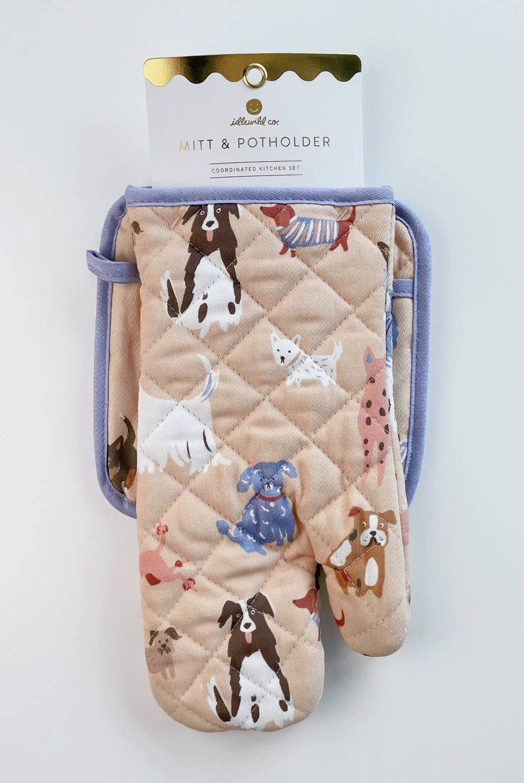Cotton Oven Mitt + Pot Holder Set | Dogs - Gather Goods Co.