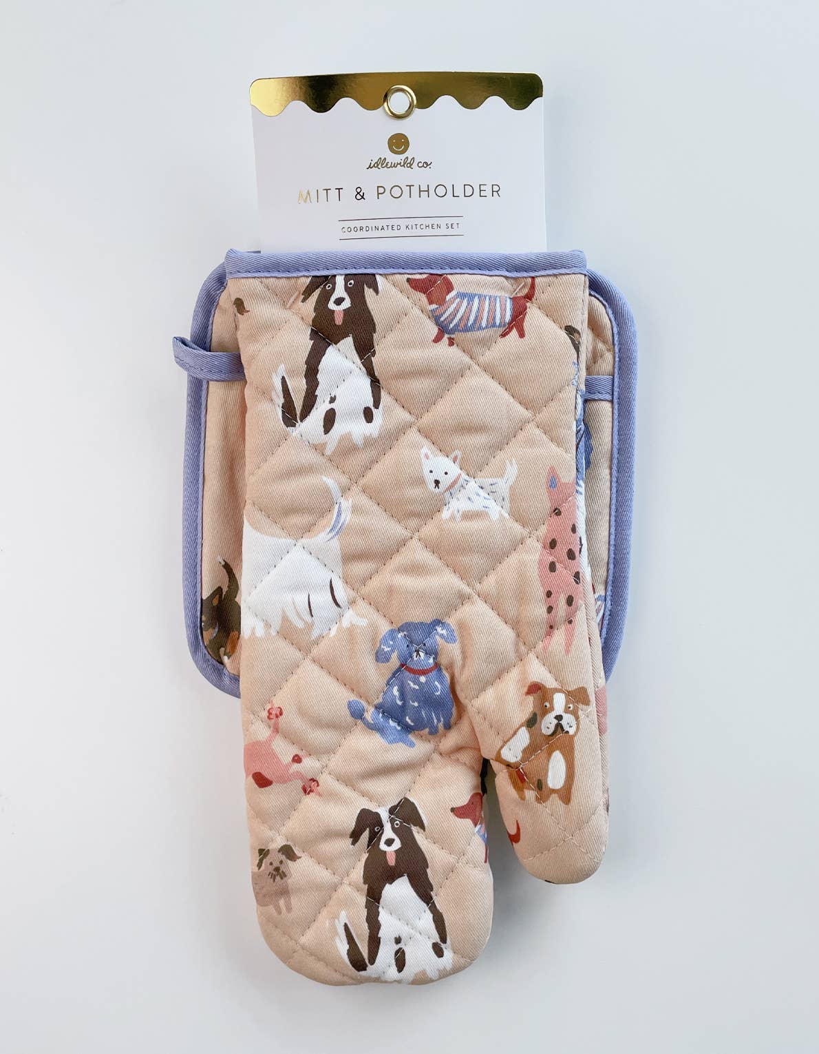 Cotton Oven Mitt + Pot Holder Set | Dogs - Gather Goods Co.