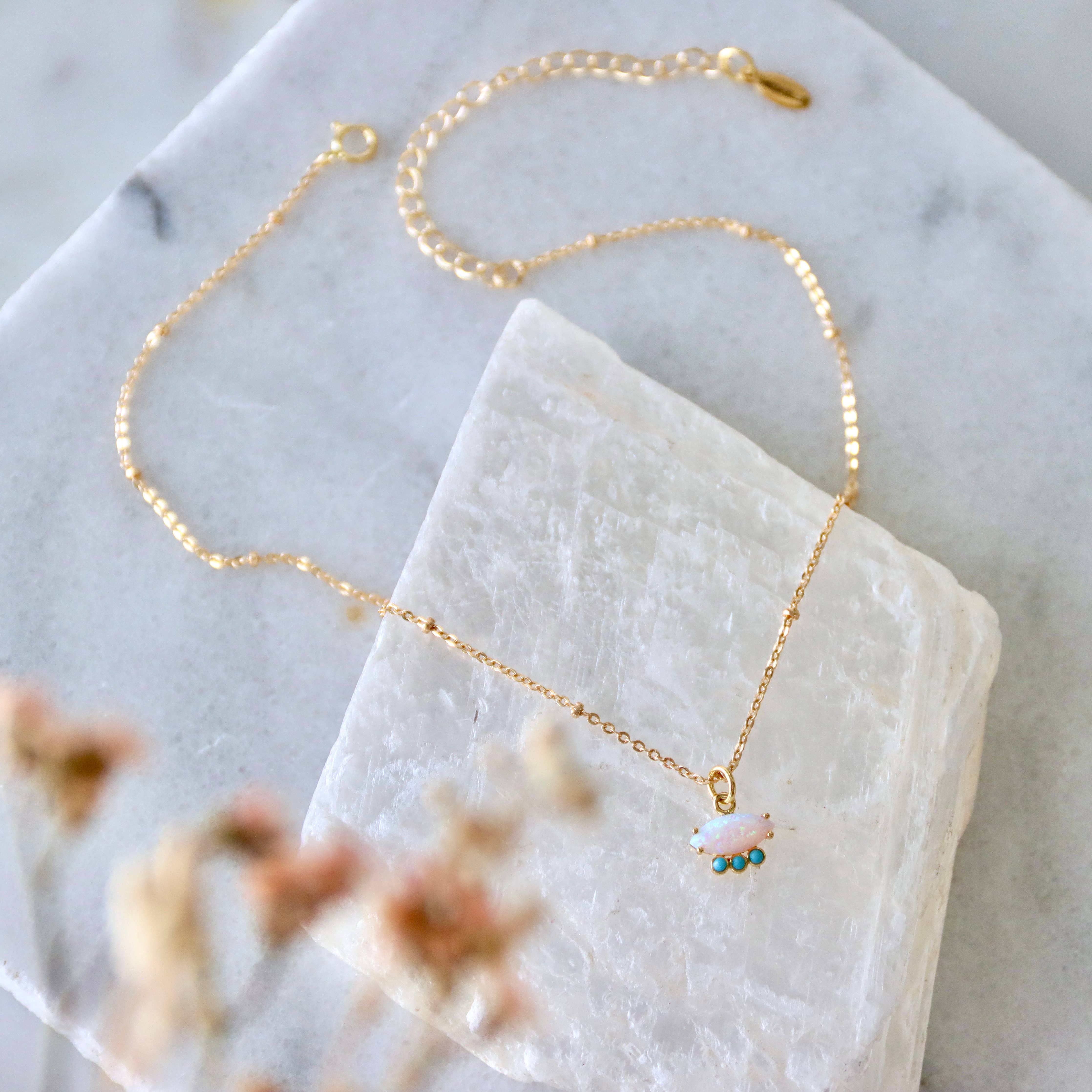 Opal and Turquoise Necklace - Gather Goods Co.