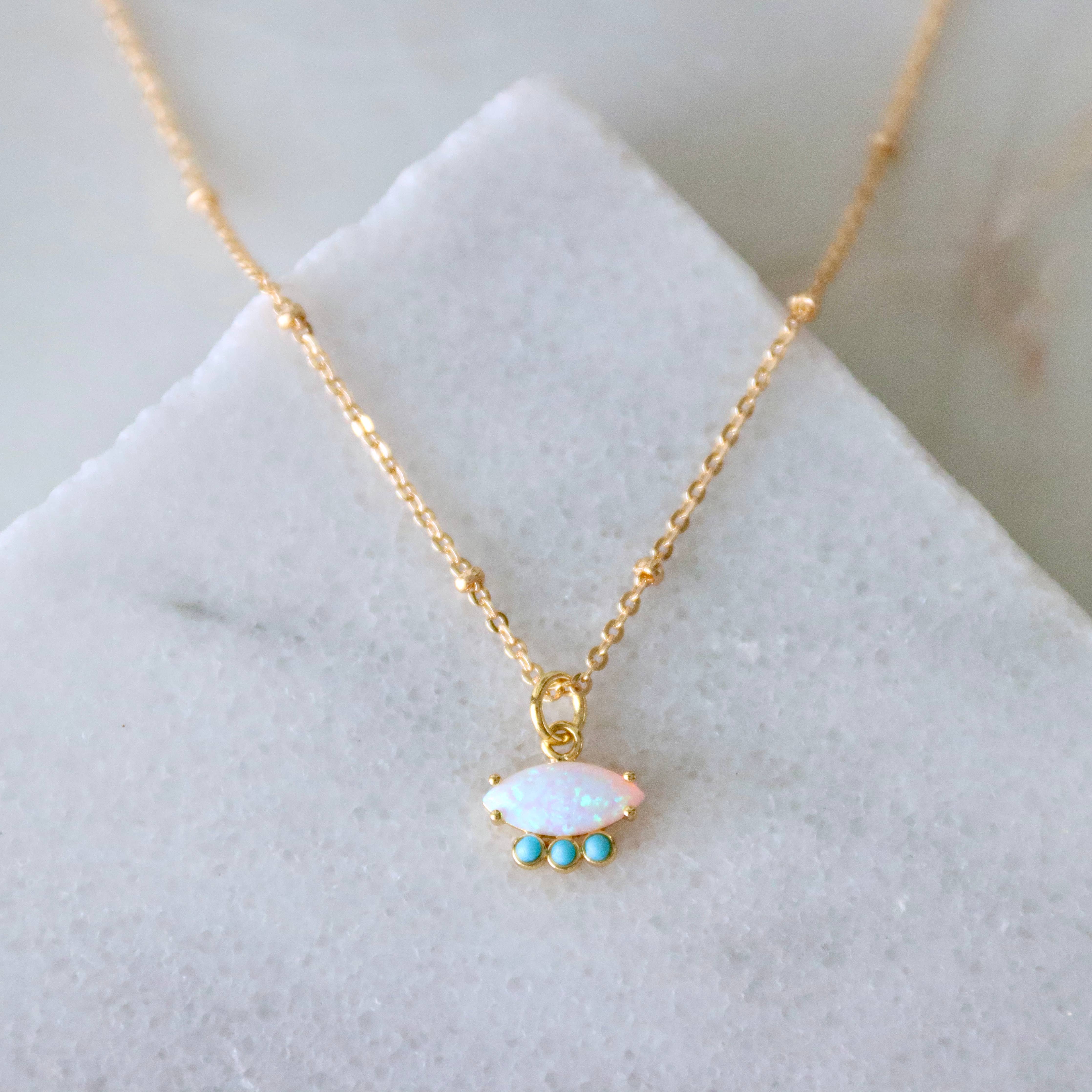 Opal and Turquoise Necklace - Gather Goods Co.