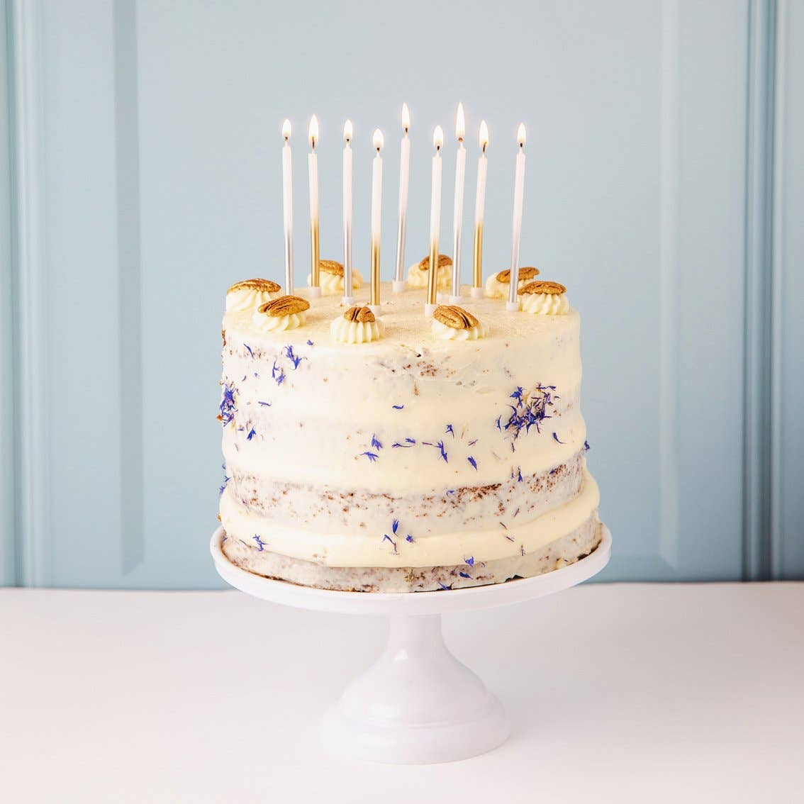 White & Gold Candles - 16 Pack - Gather Goods Co.