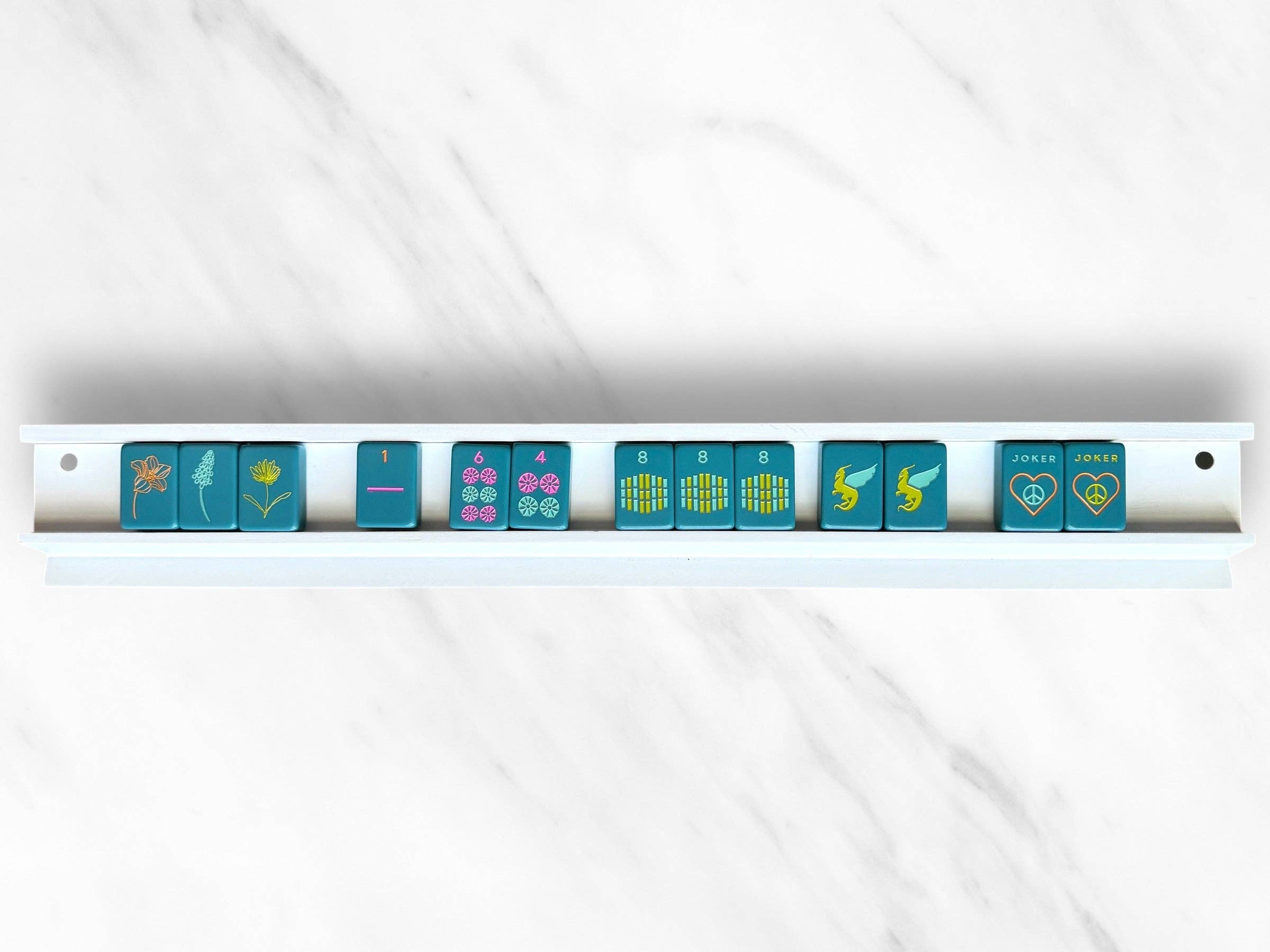 Mahjong Racks & Pushers (Set of 4), White - Gather Goods Co.