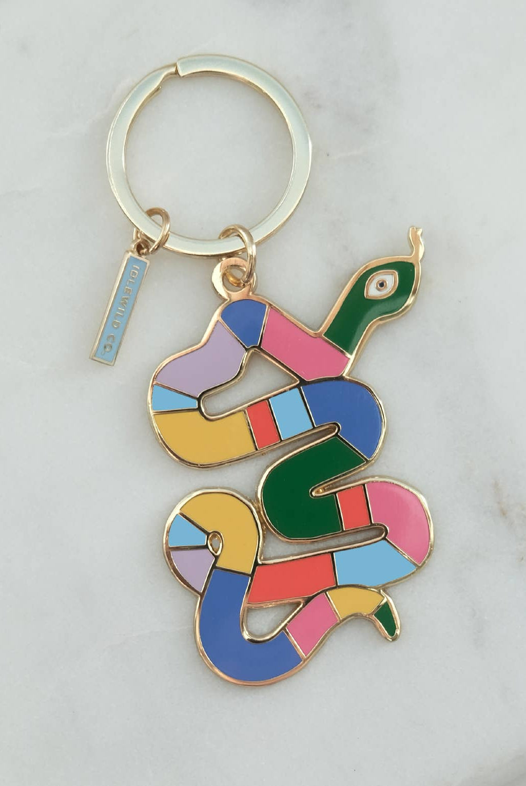 Rainbow Snake Enamel Keychain - Gather Goods Co.
