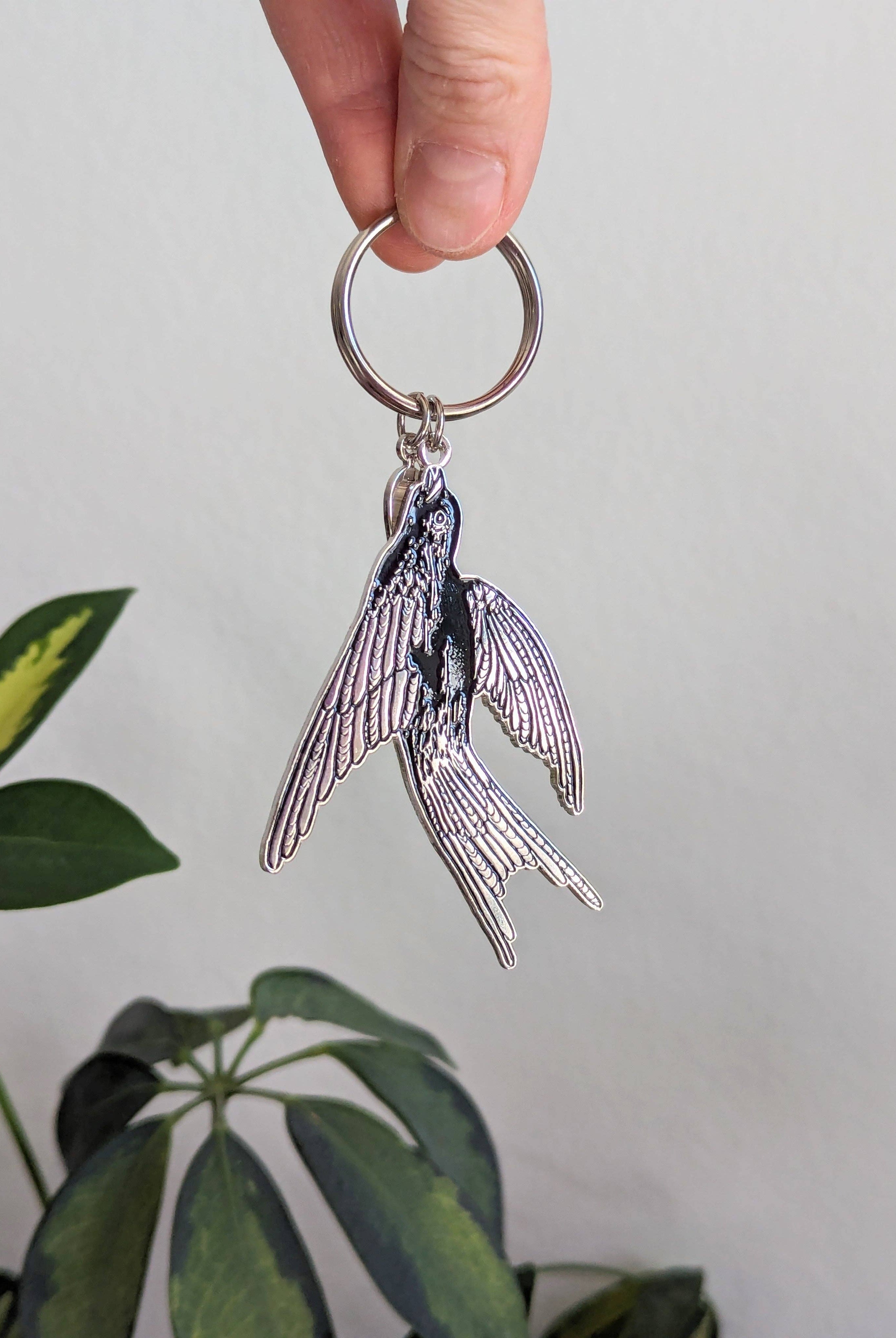 Bird Keychain, Purse Charm, Metal enamel - Gather Goods Co.