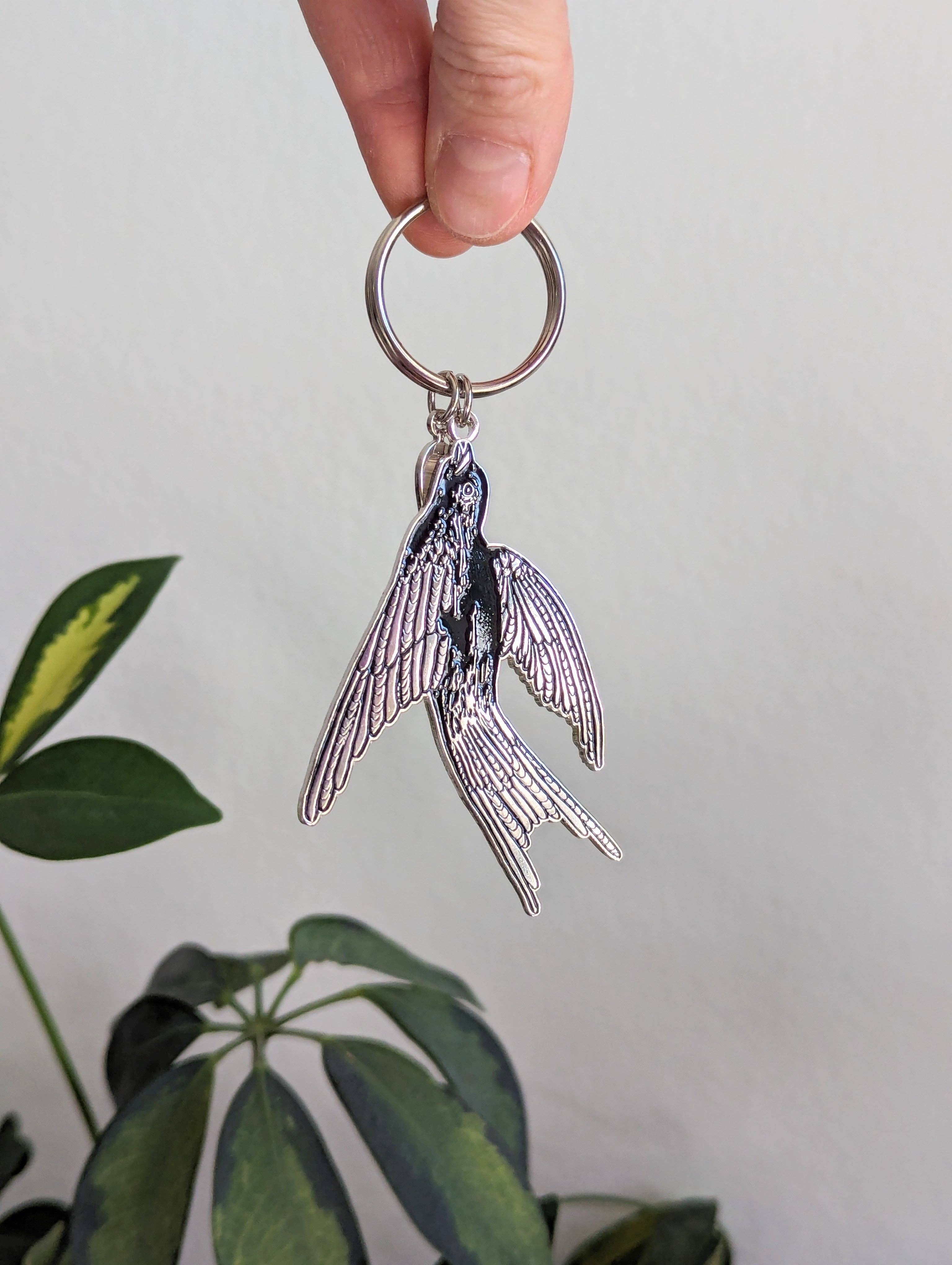 Bird Keychain, Purse Charm, Metal enamel - Gather Goods Co.