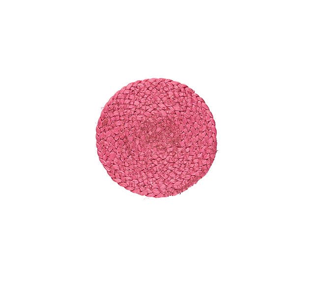 Round Seagrass Coaster, in Hot Pink - Gather Goods Co.