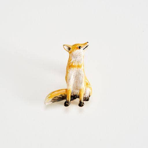 Enamel Fox Brooch - Gather Goods Co.