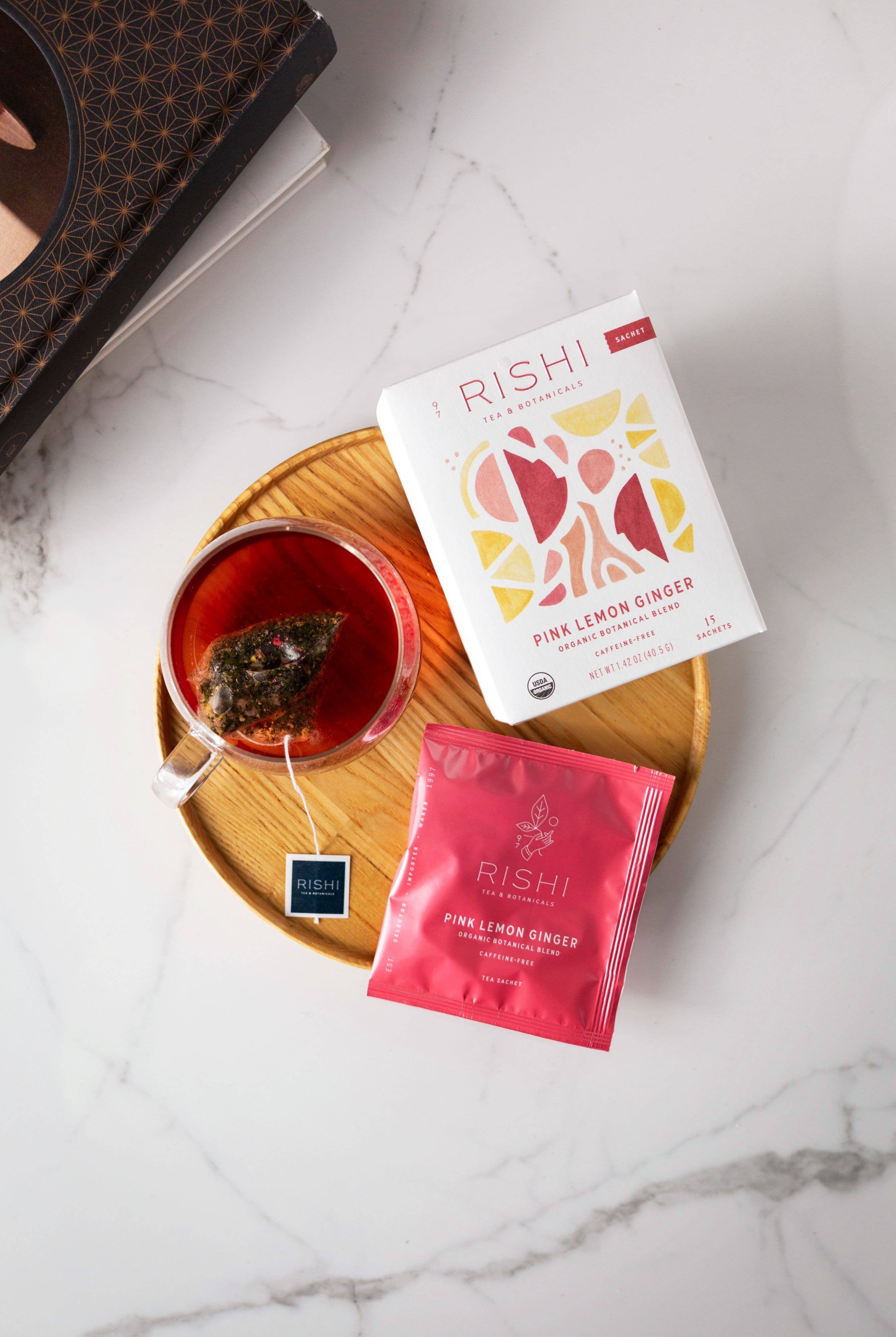 Pink Lemon Ginger Organic Herbal Tea Sachets - Gather Goods Co.