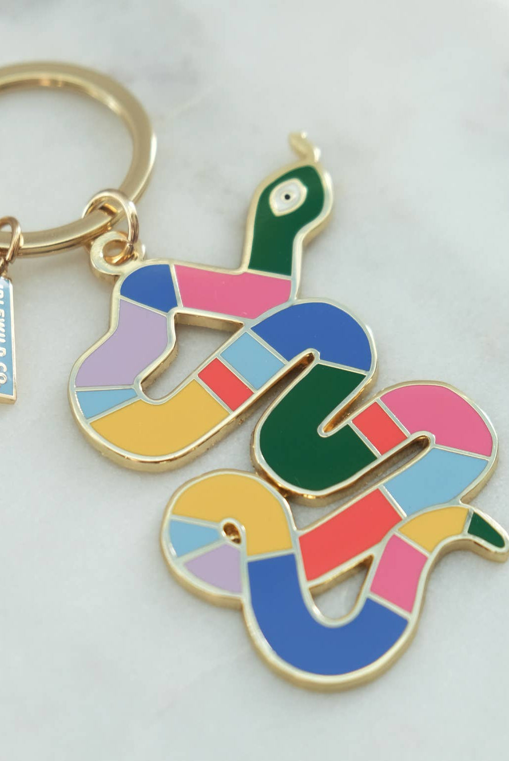 Rainbow Snake Enamel Keychain - Gather Goods Co.