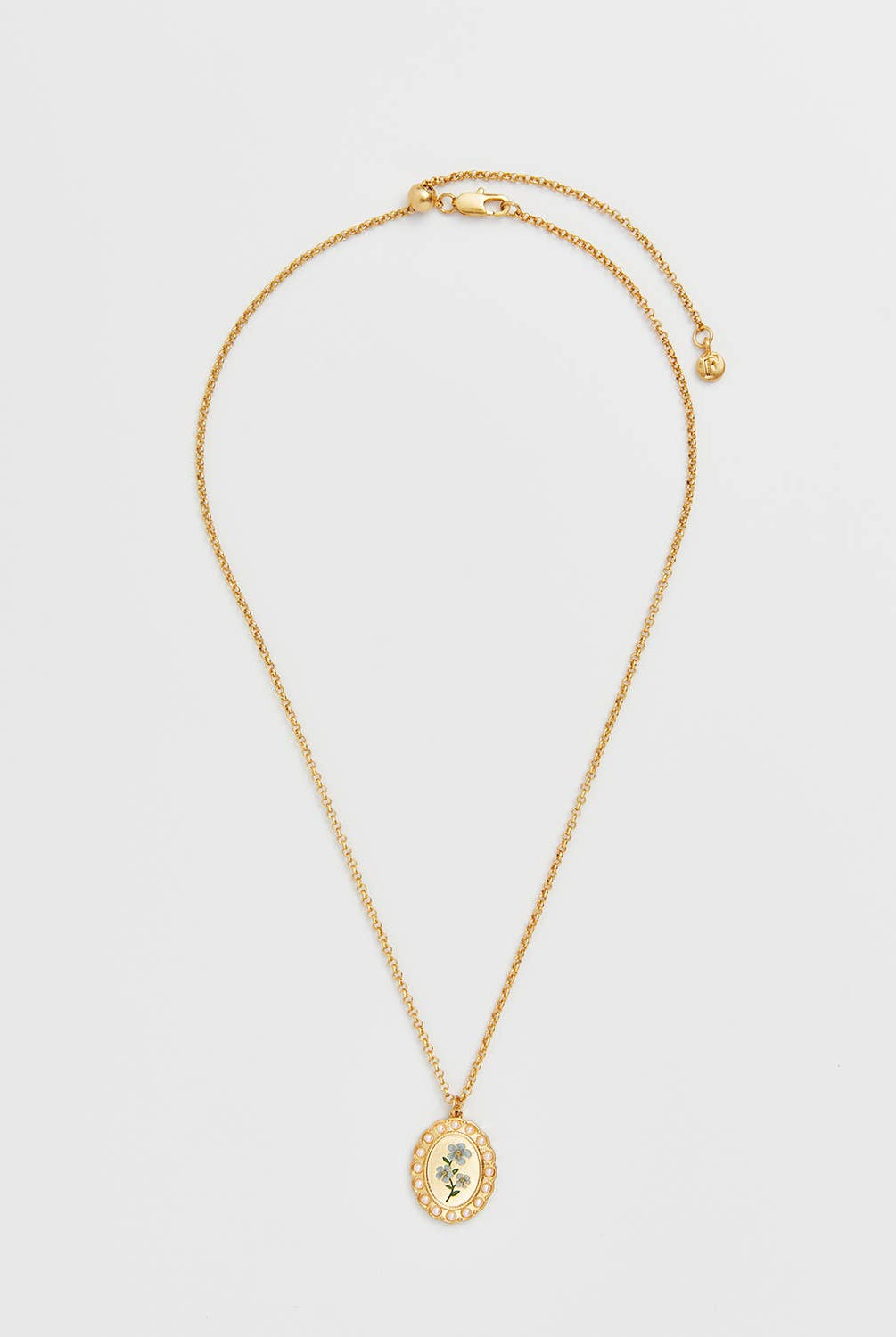 Forget Me Not Cameo Necklace - Gather Goods Co.