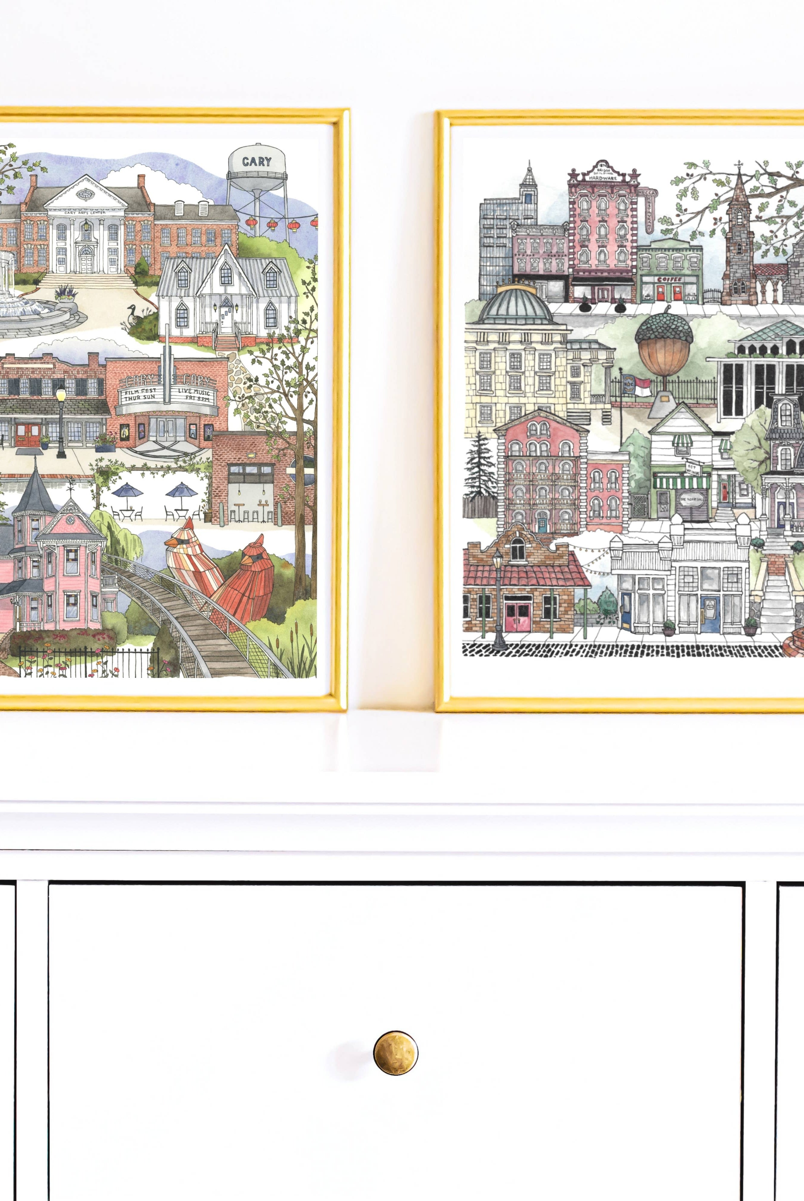 Cary, North Carolina Watercolor Art Print – A Keepsake Souvenir for Local North Carolina Lovers - Gather Goods Co.