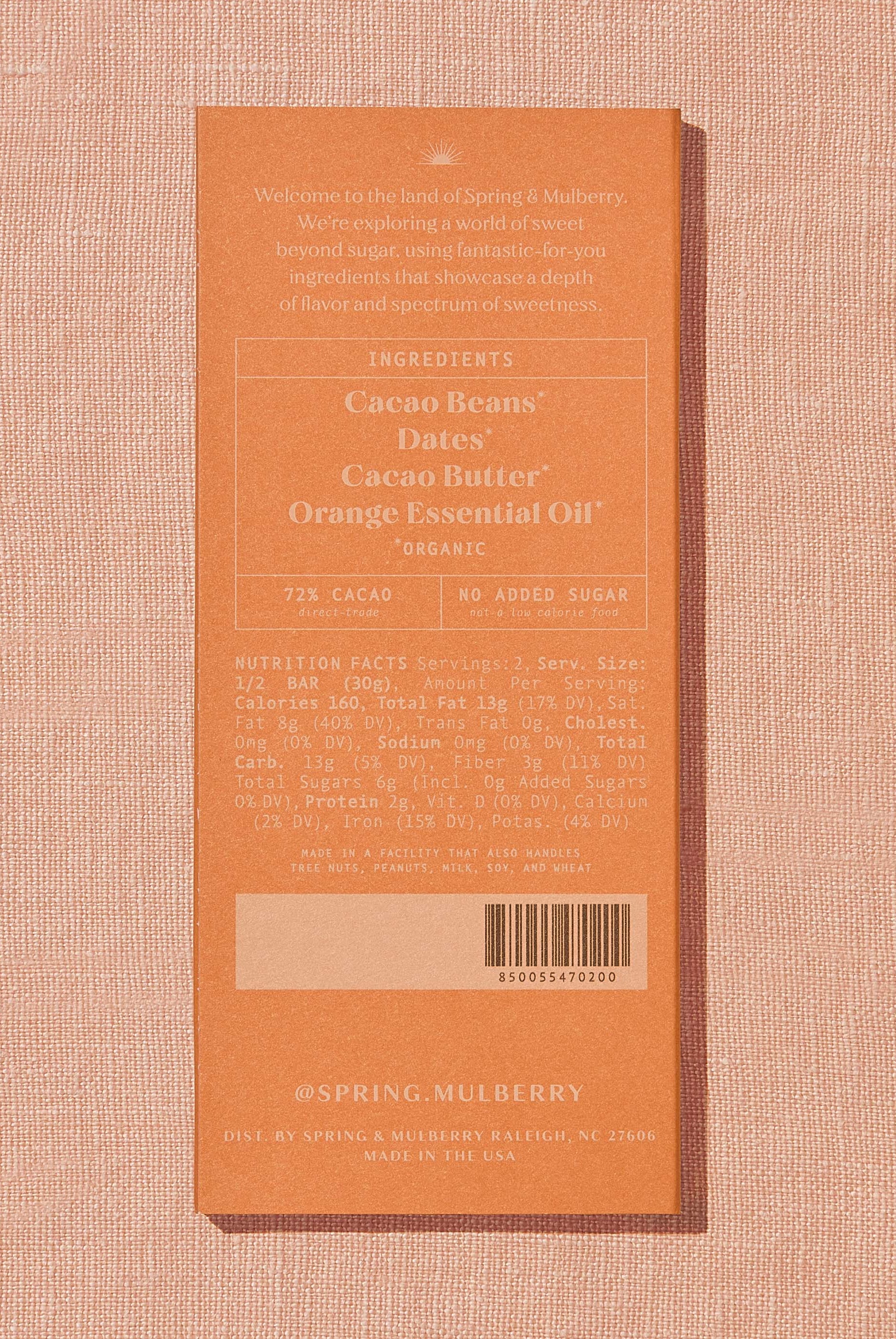 Blood Orange Date-Sweetened Dark Chocolate - Gather Goods Co.