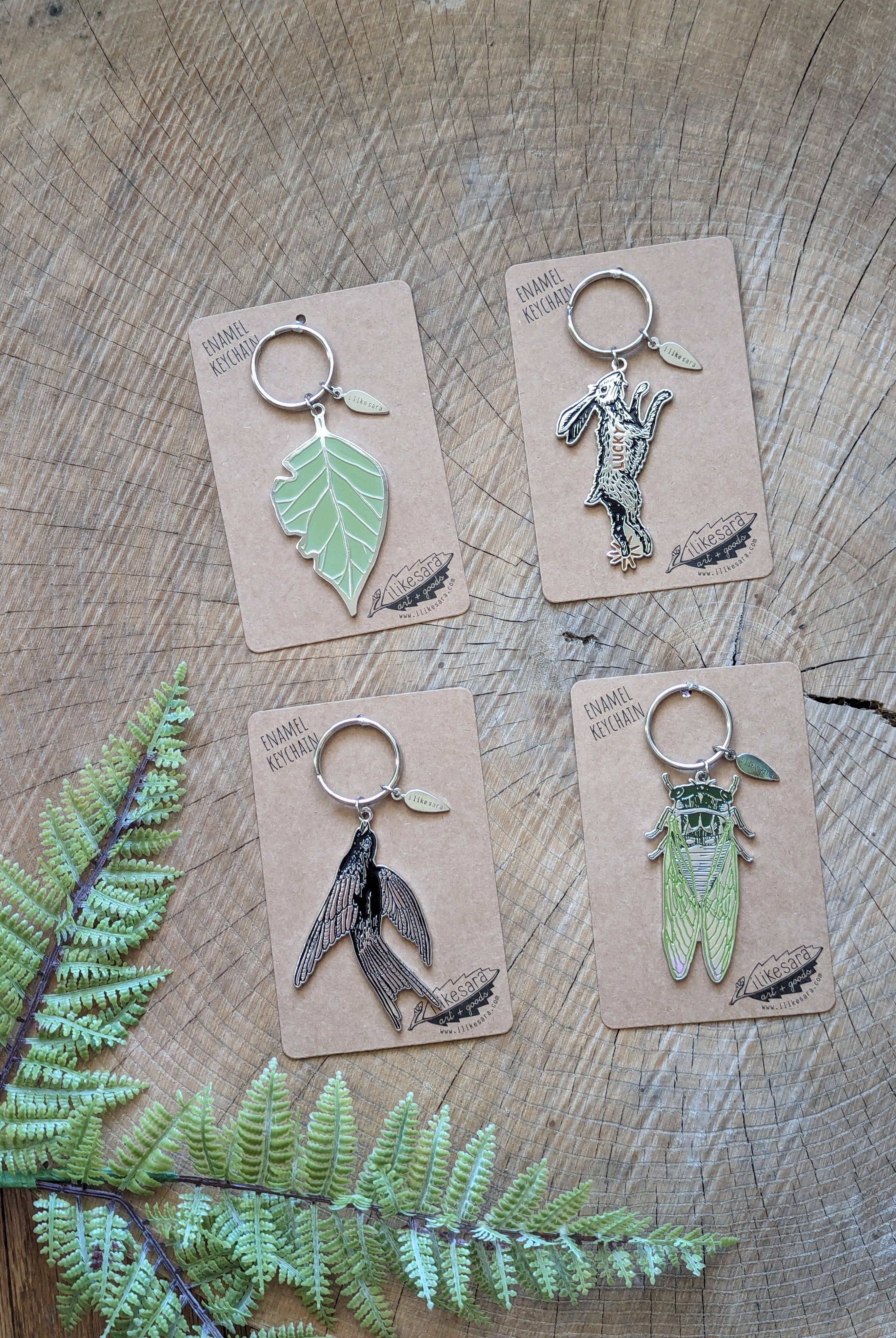 Bird Keychain, Purse Charm, Metal enamel - Gather Goods Co.
