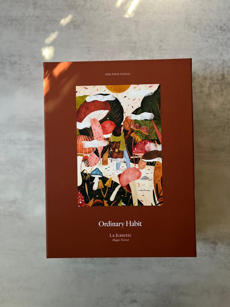 Colored Mushrooms 1000 Piece Puzzle - 20x30 Inch Forest Theme Jigsaw For Adults & Families