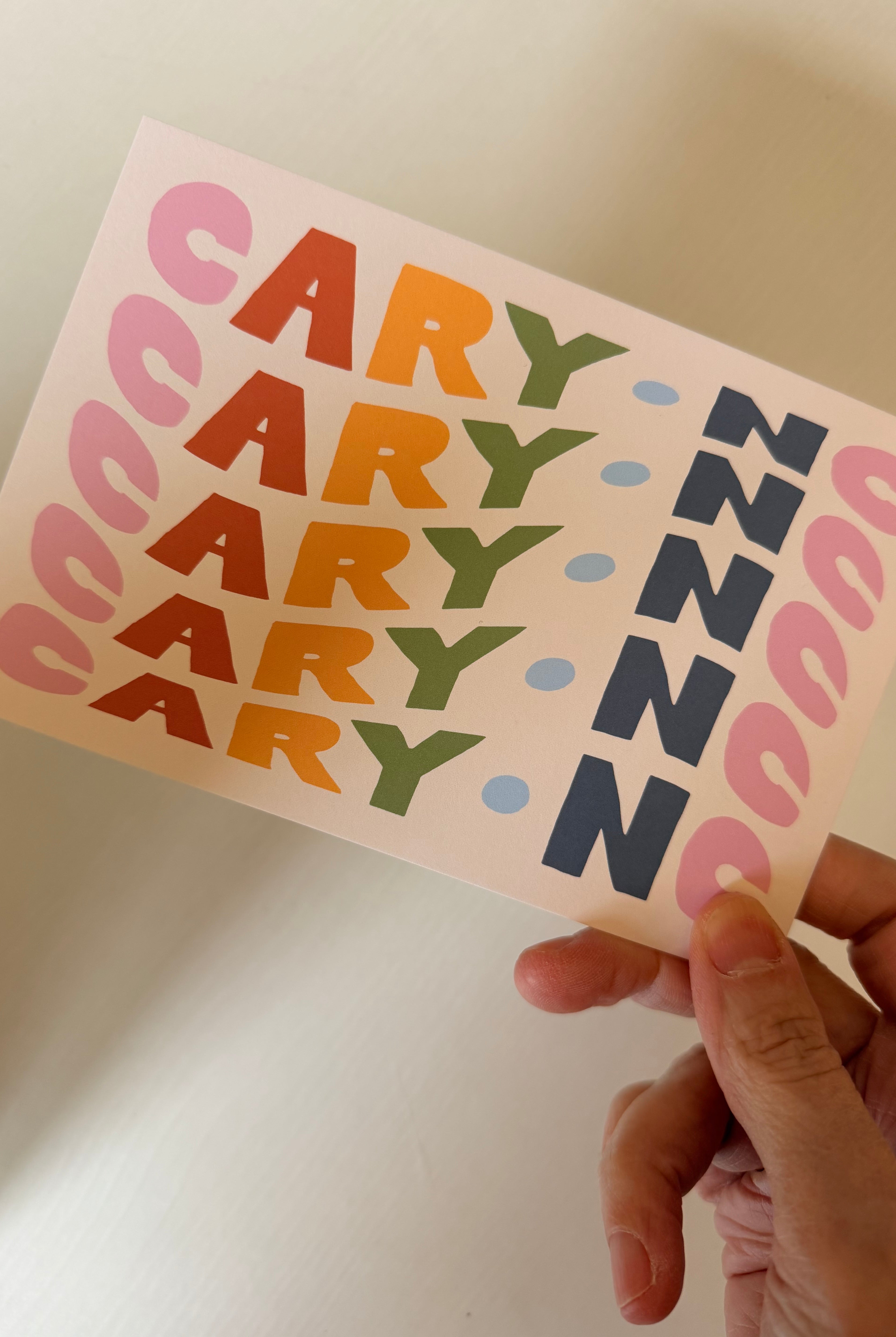 Cary, NC Wavy Letter Postcard - Gather Goods Co.