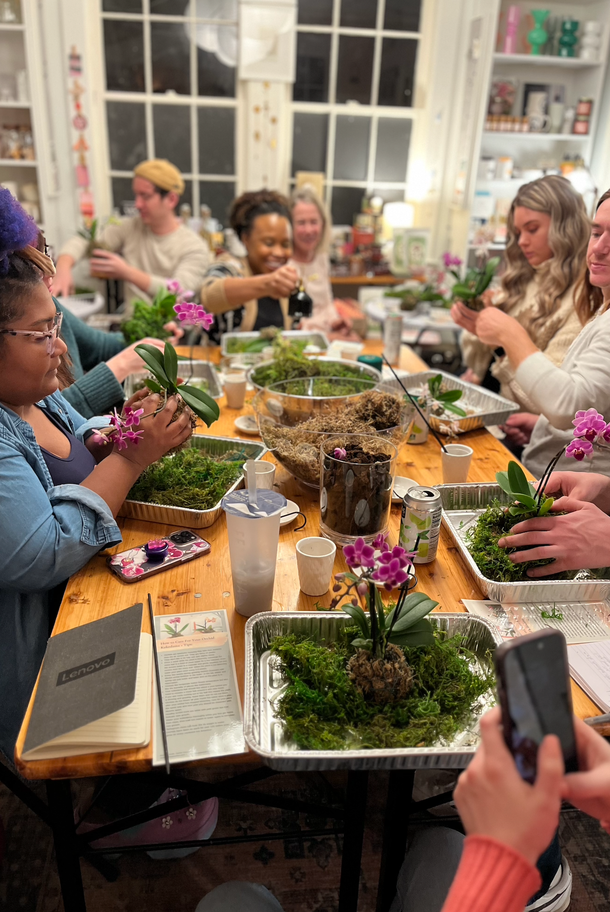Flower Arranging Class, Orchid Kokedama - Gather Goods Co.