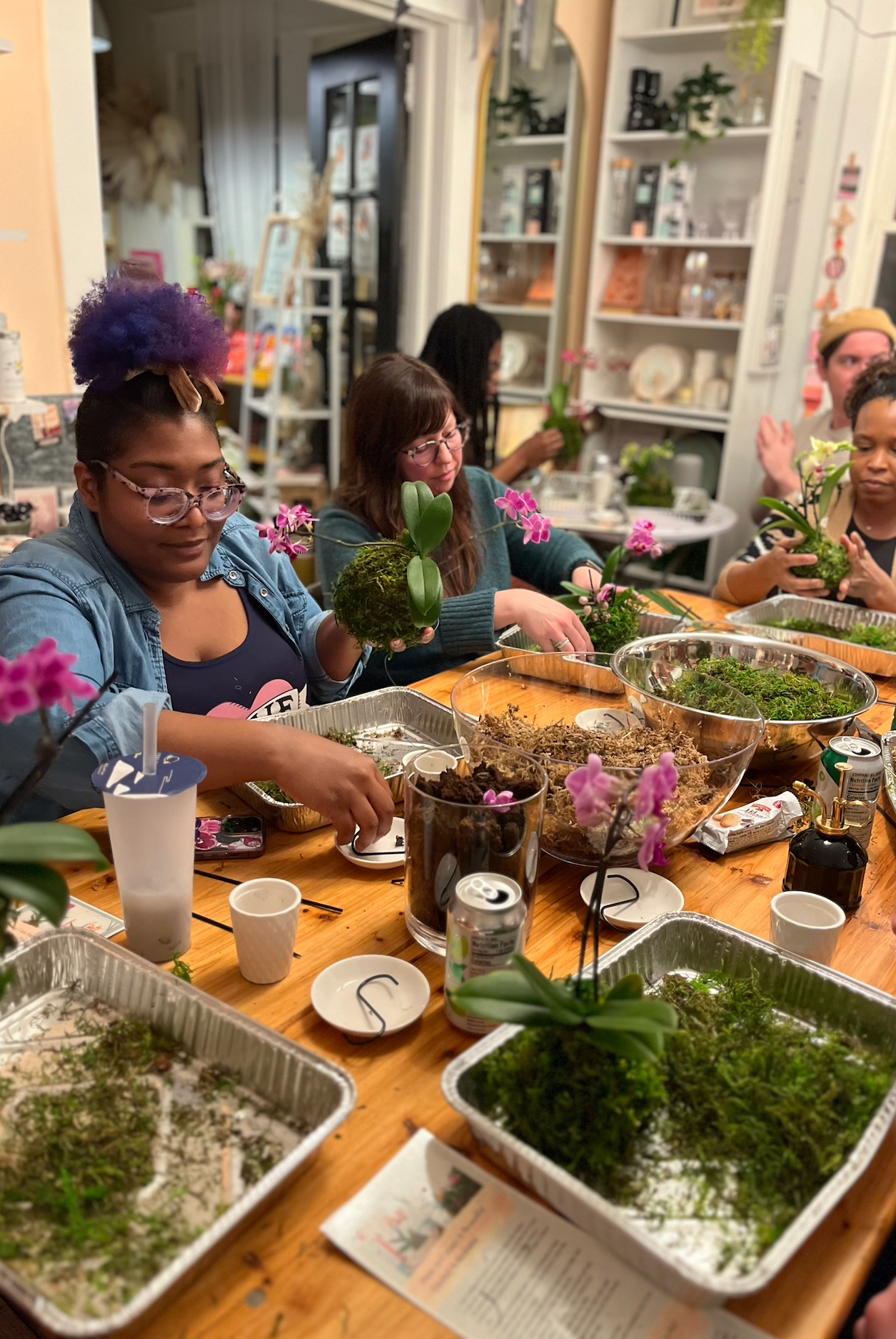 Flower Arranging Class, Orchid Kokedama - Gather Goods Co.