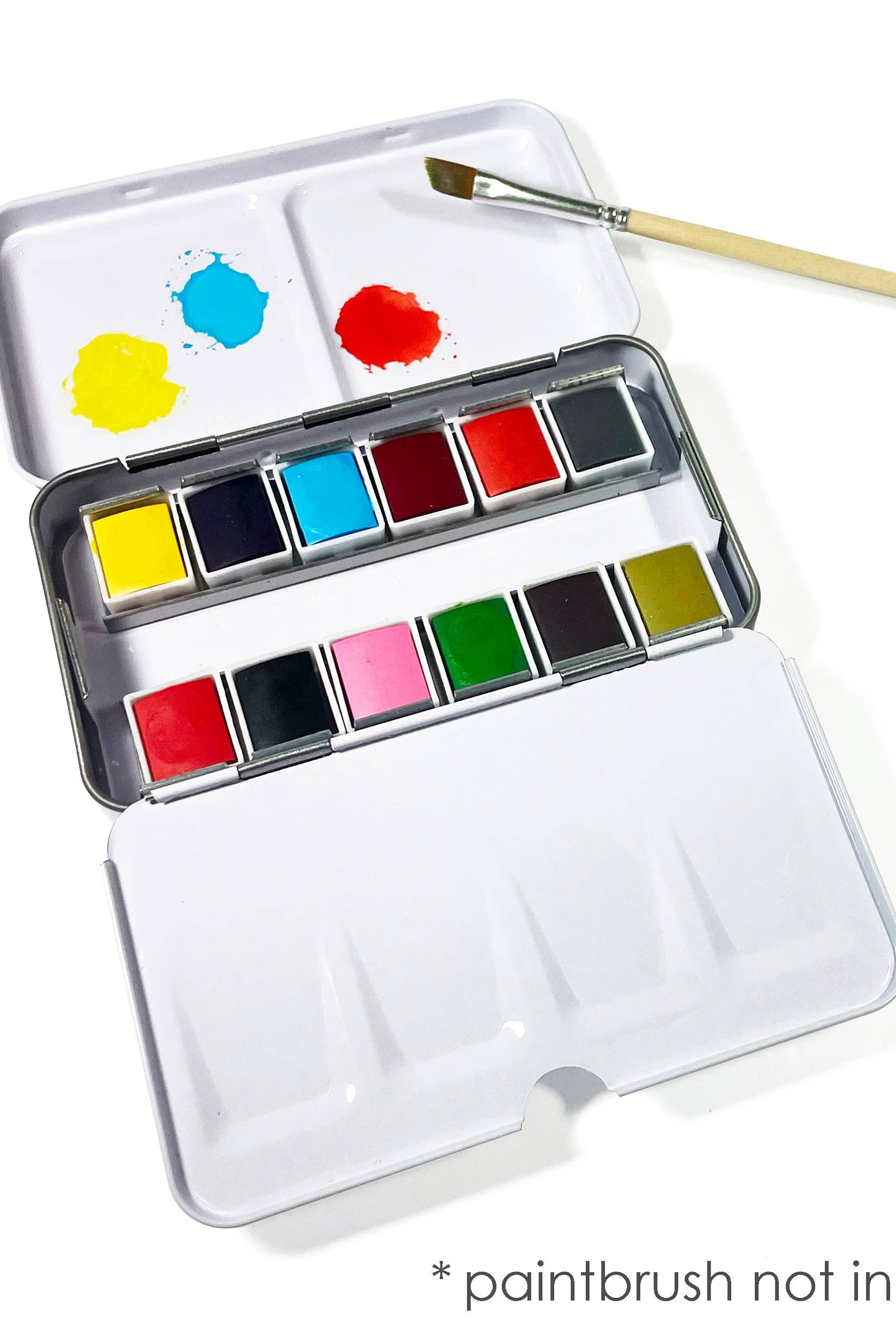 Watercolor Set - Travel-Friendly Metal Palette - 12 Colors - Gather Goods Co.