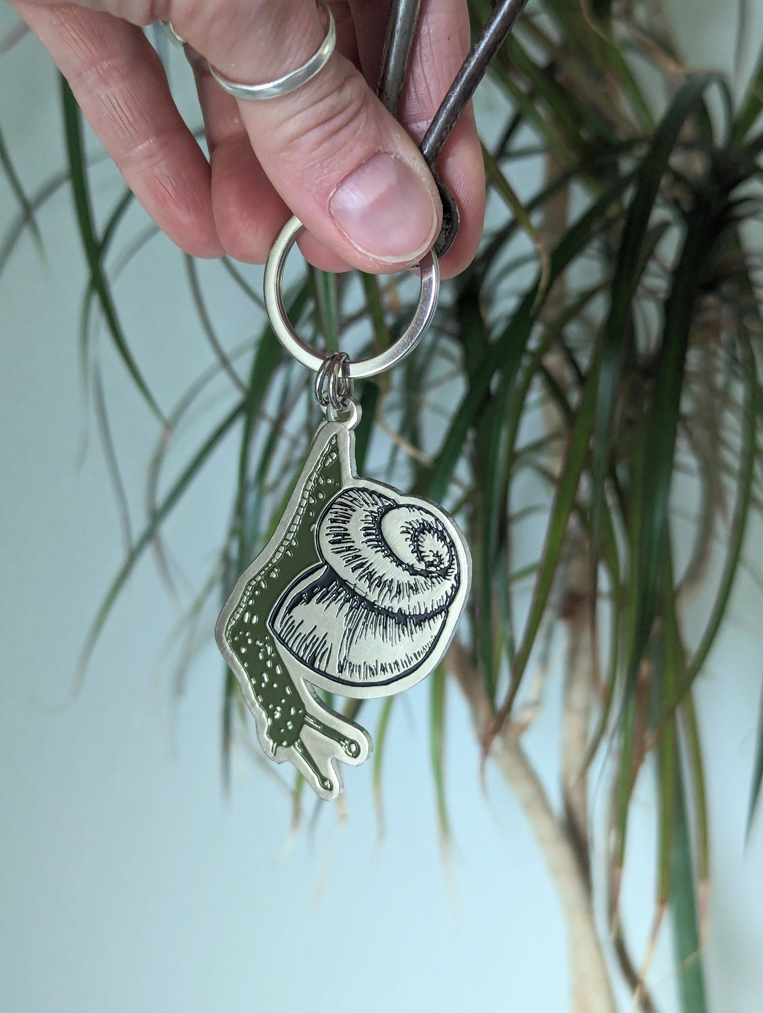 Snail Keychain, Purse Charm, Metal enamel - Gather Goods Co.