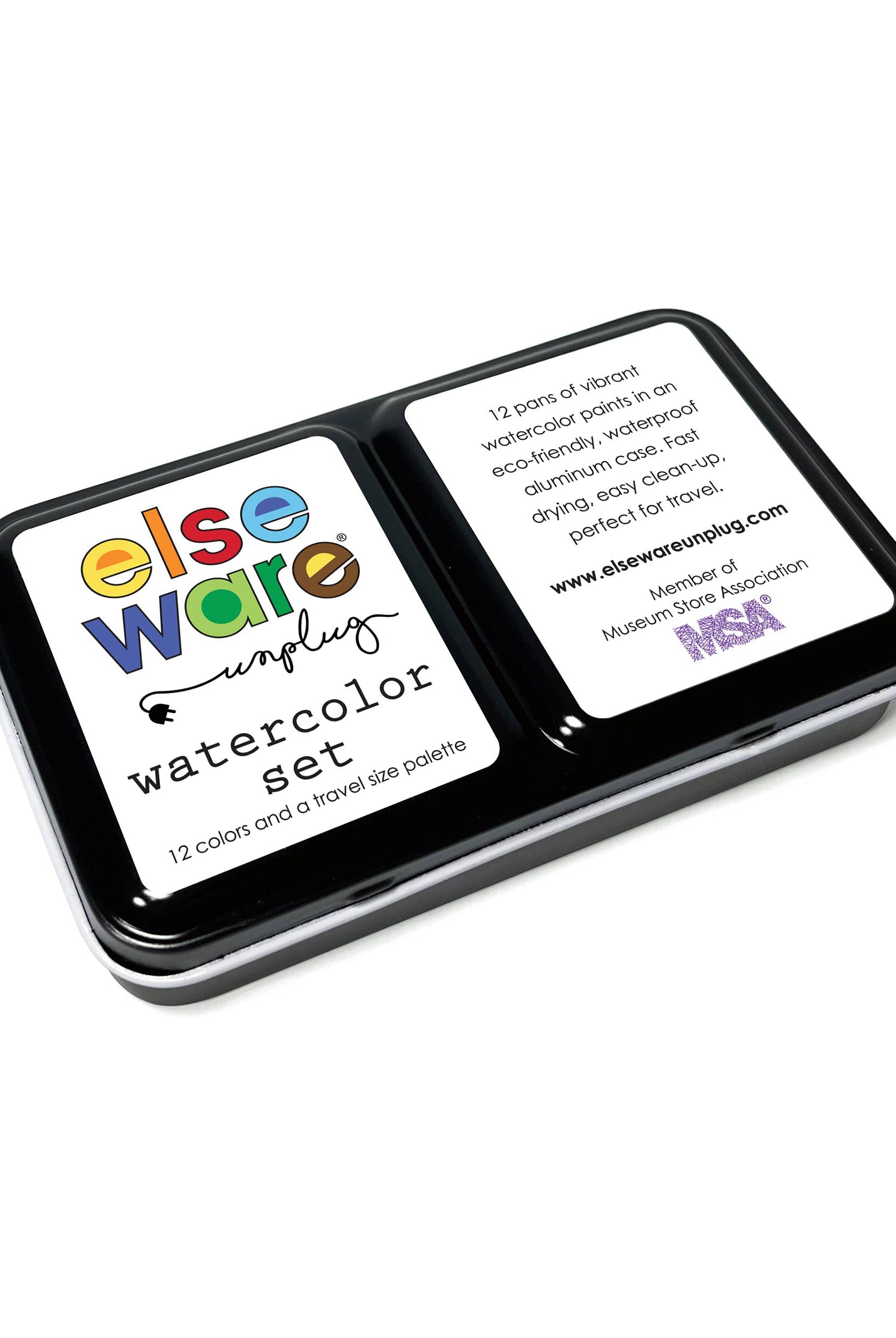 Watercolor Set - Travel-Friendly Metal Palette - 12 Colors - Gather Goods Co.
