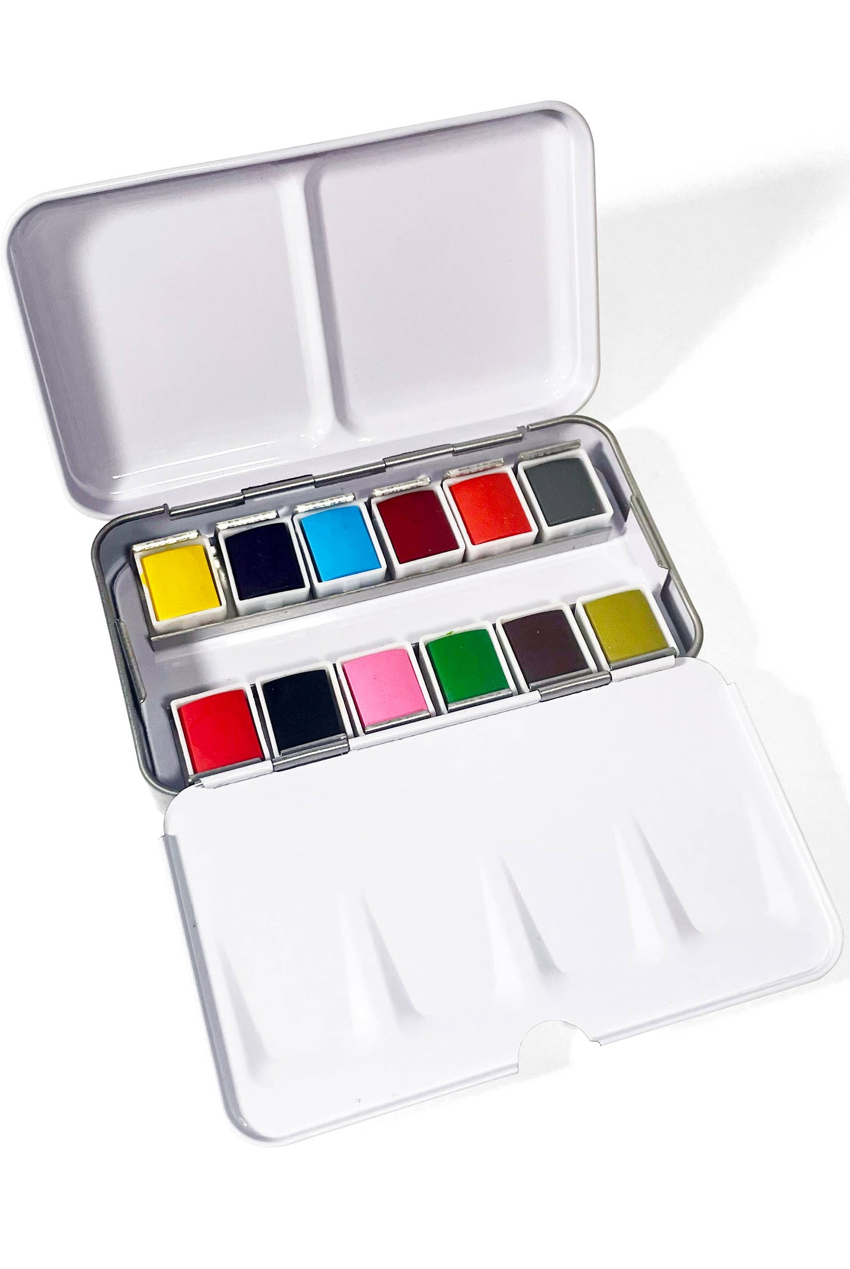 Watercolor Set - Travel-Friendly Metal Palette - 12 Colors - Gather Goods Co.
