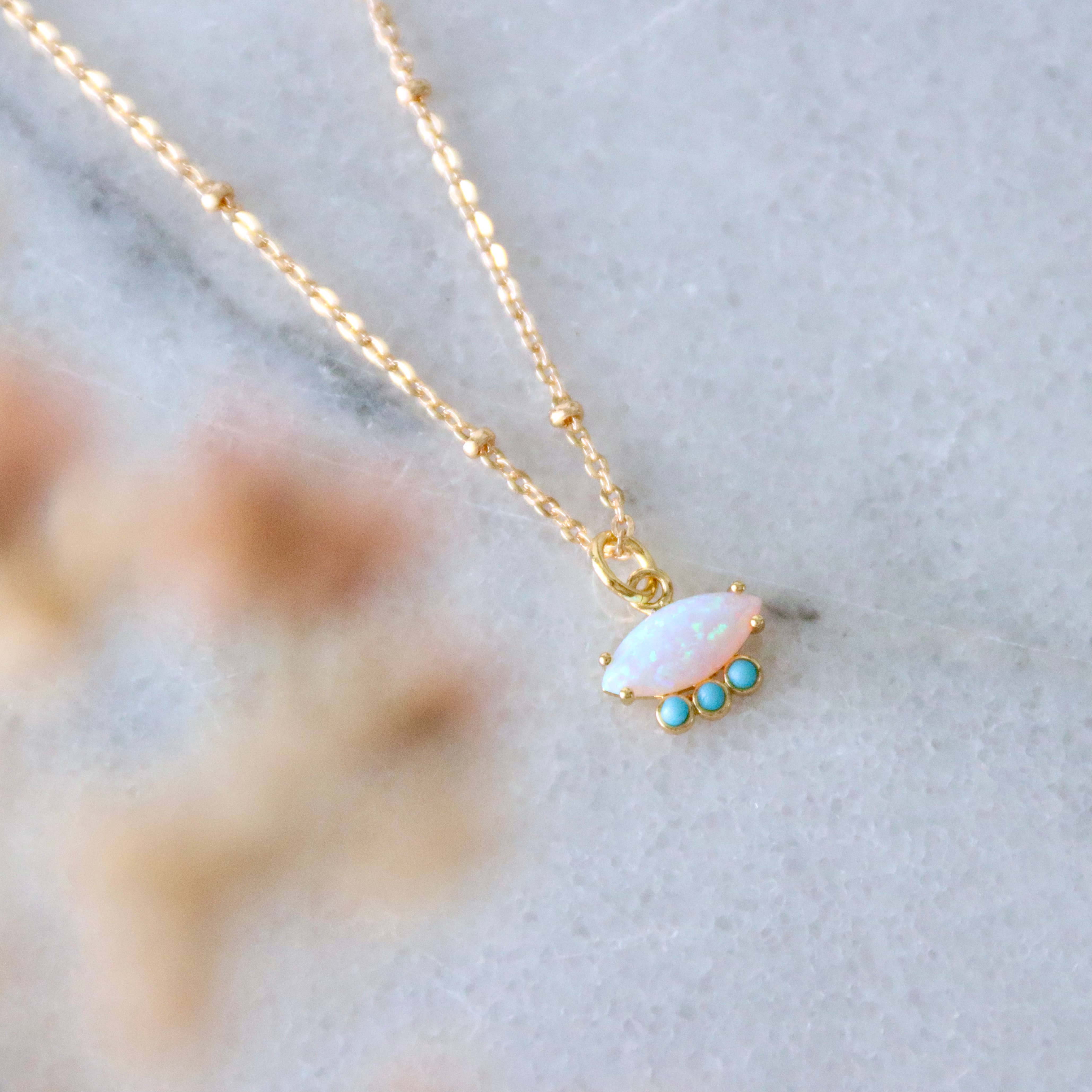 Opal and Turquoise Necklace - Gather Goods Co.