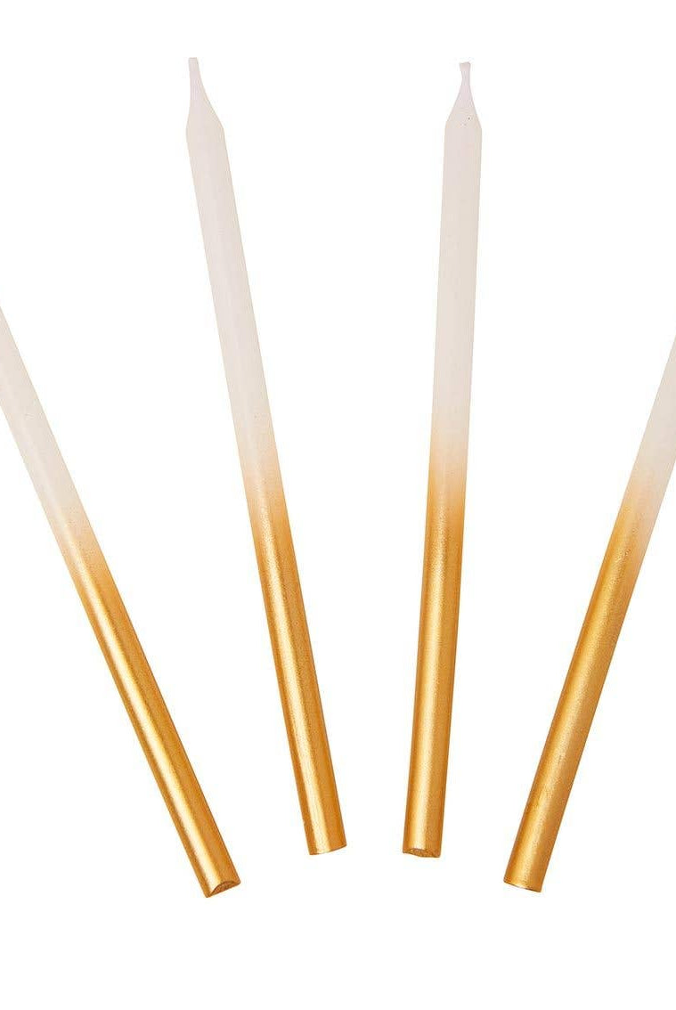 White & Gold Candles - 16 Pack - Gather Goods Co.