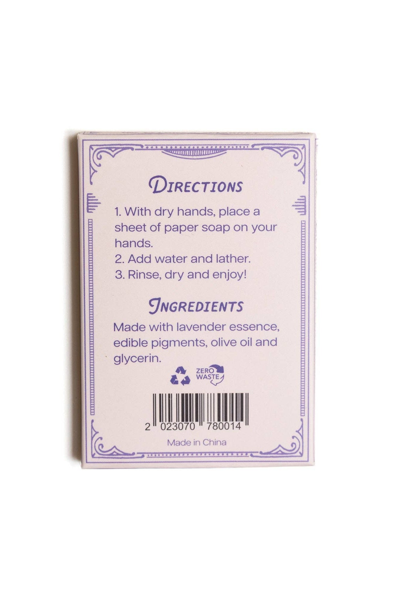 Paper Soap – Lavender Scent, Travel Size, 50 Sheets - Gather Goods Co.