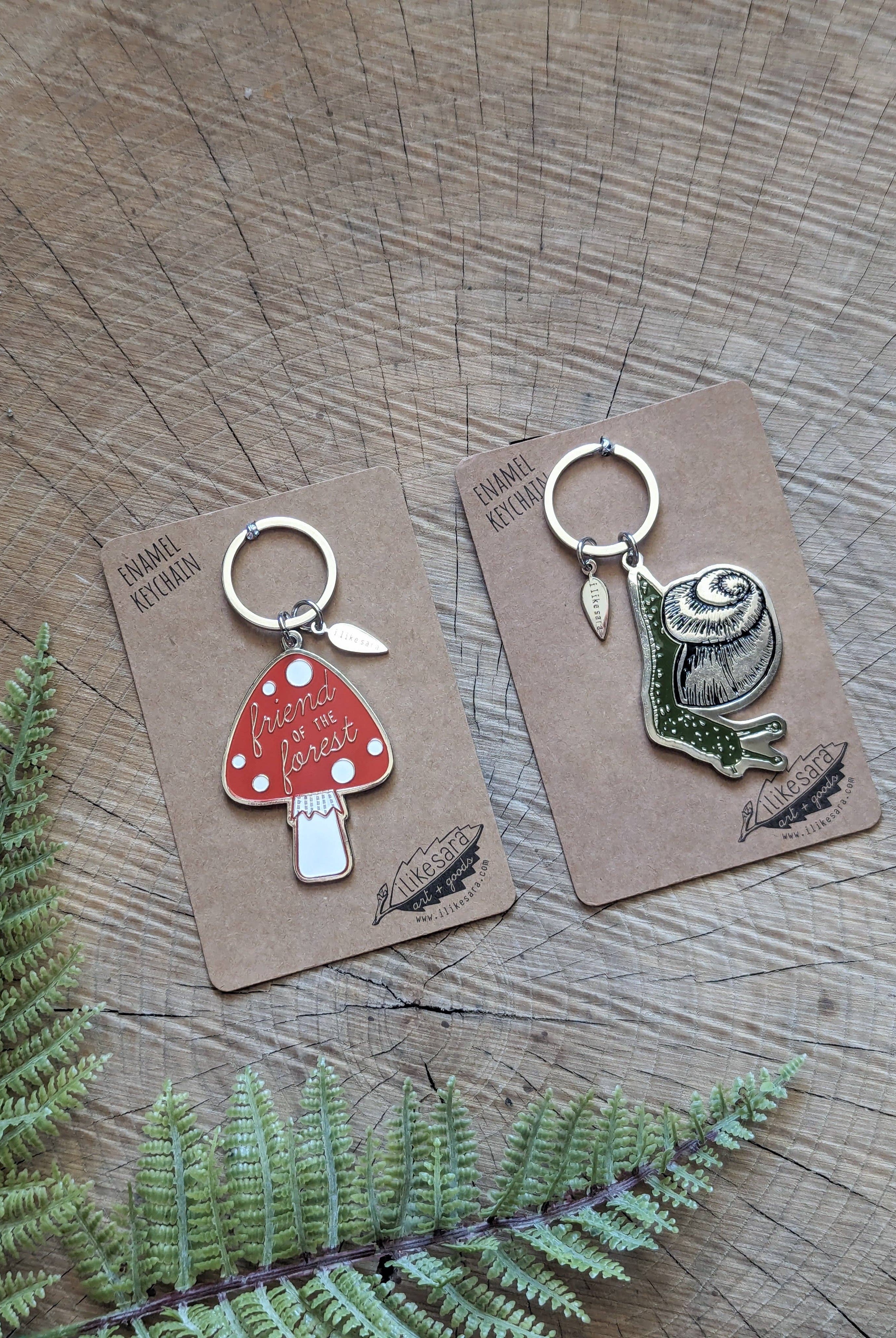 Snail Keychain, Purse Charm, Metal enamel - Gather Goods Co.