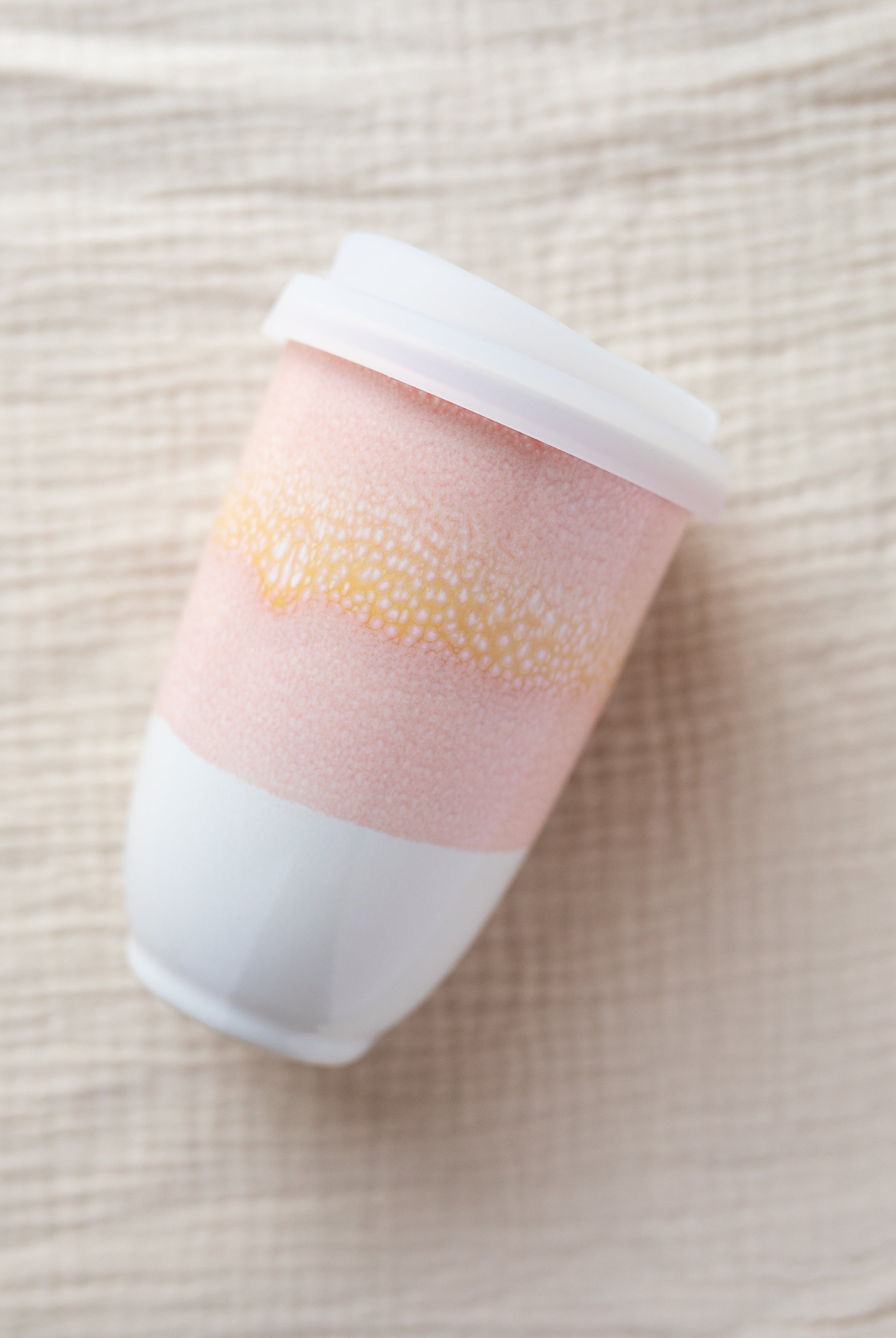 Coral Orange 12oz Ceramic Travel Mug - Gather Goods Co.