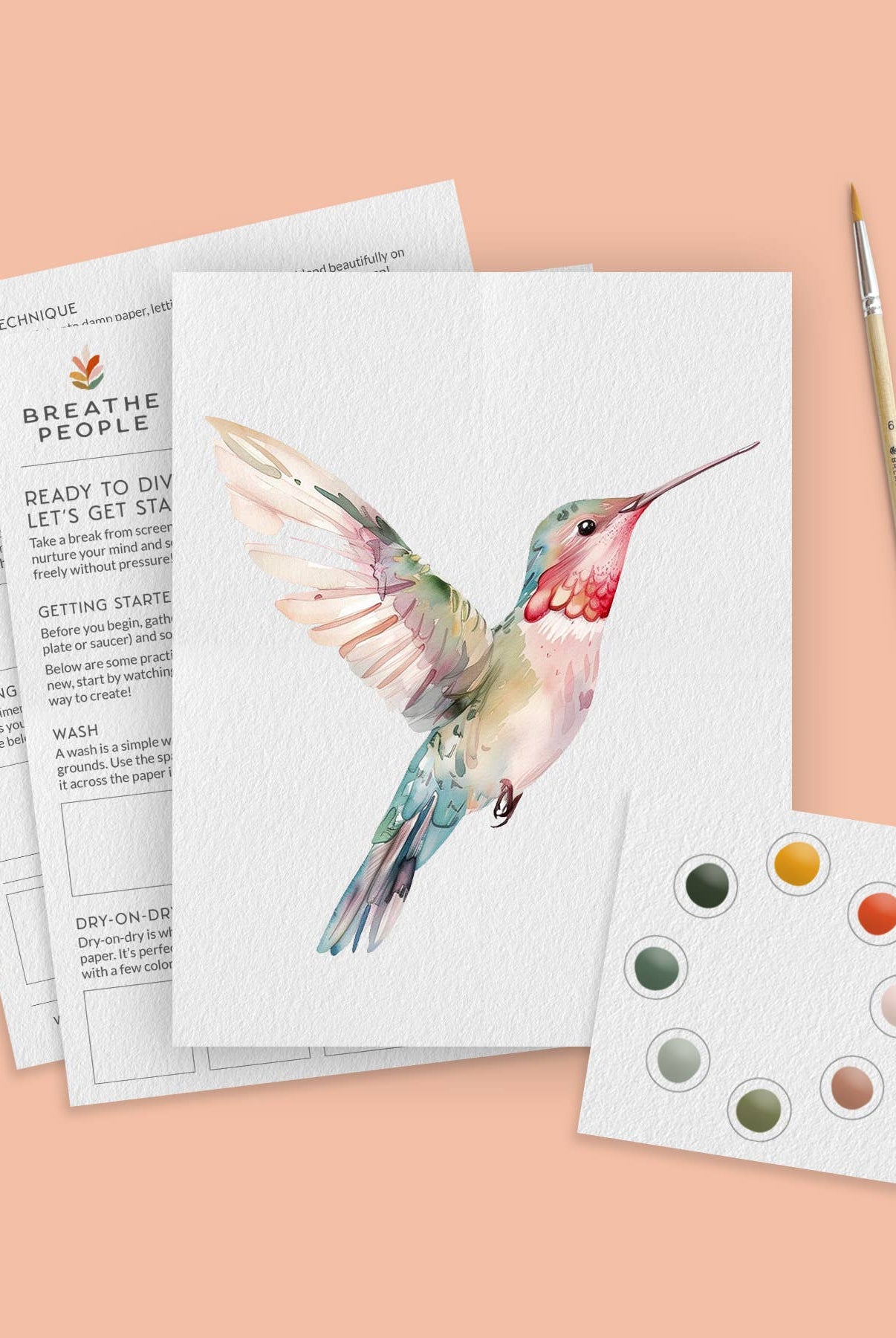 All-In-One Beginner Watercolor Kit - Hummingbird - Gather Goods Co.