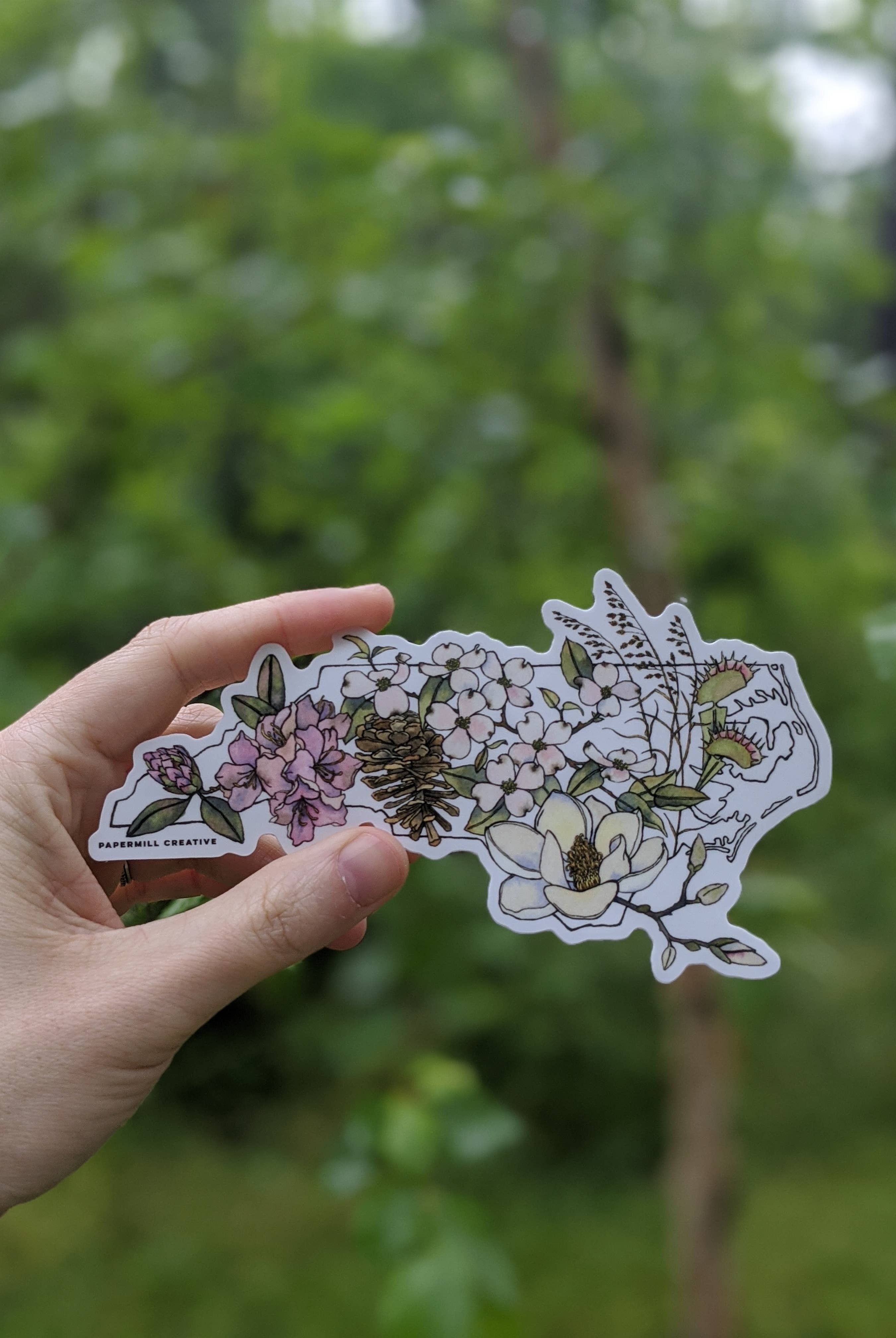 North Carolina Native Plants vinyl sticker - Gather Goods Co.