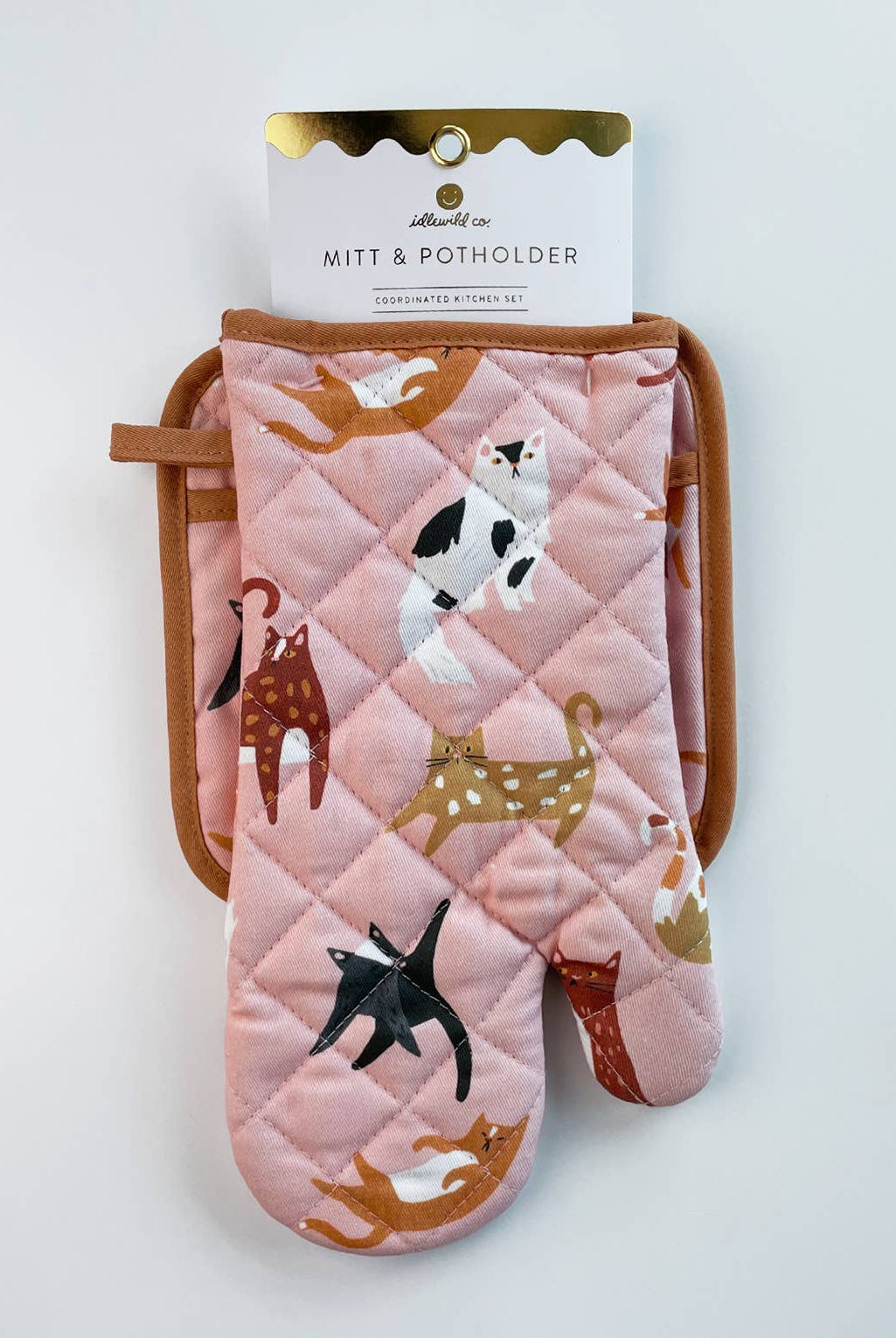 Cats Cotton Oven Mitt + Pot Holder Set - Gather Goods Co.